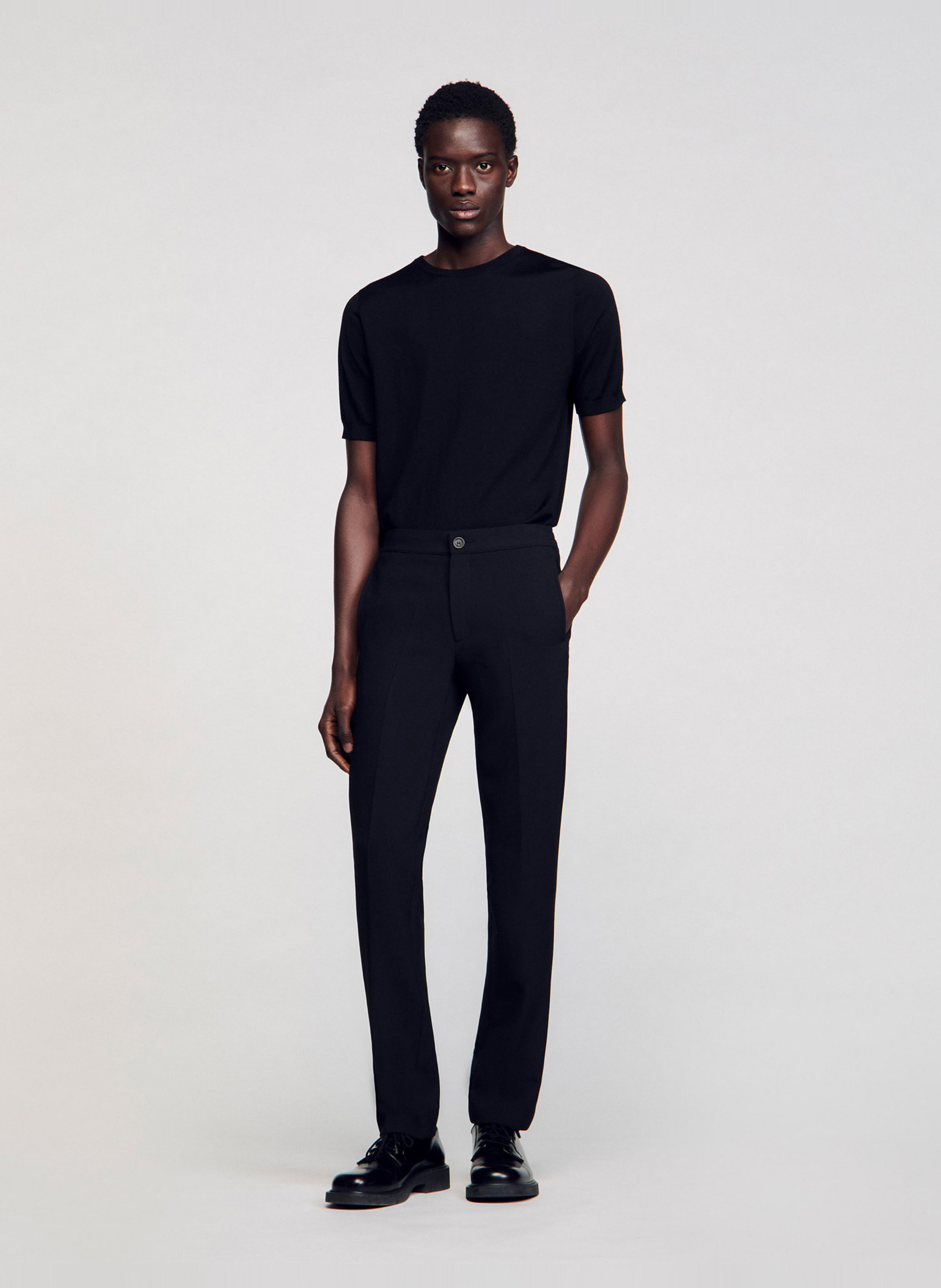 Pantalon droit SANDRO Noir