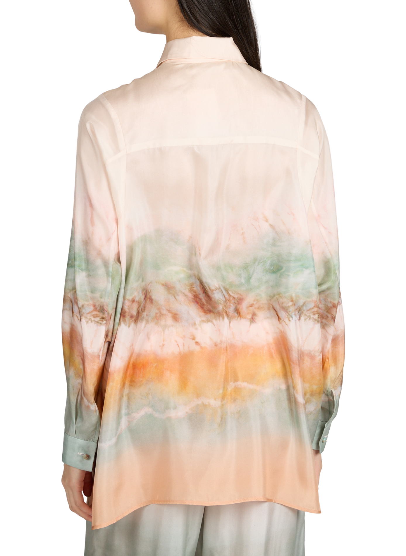 Fluid silk shirt with a classic collar ZIMMERMANN Multicolour