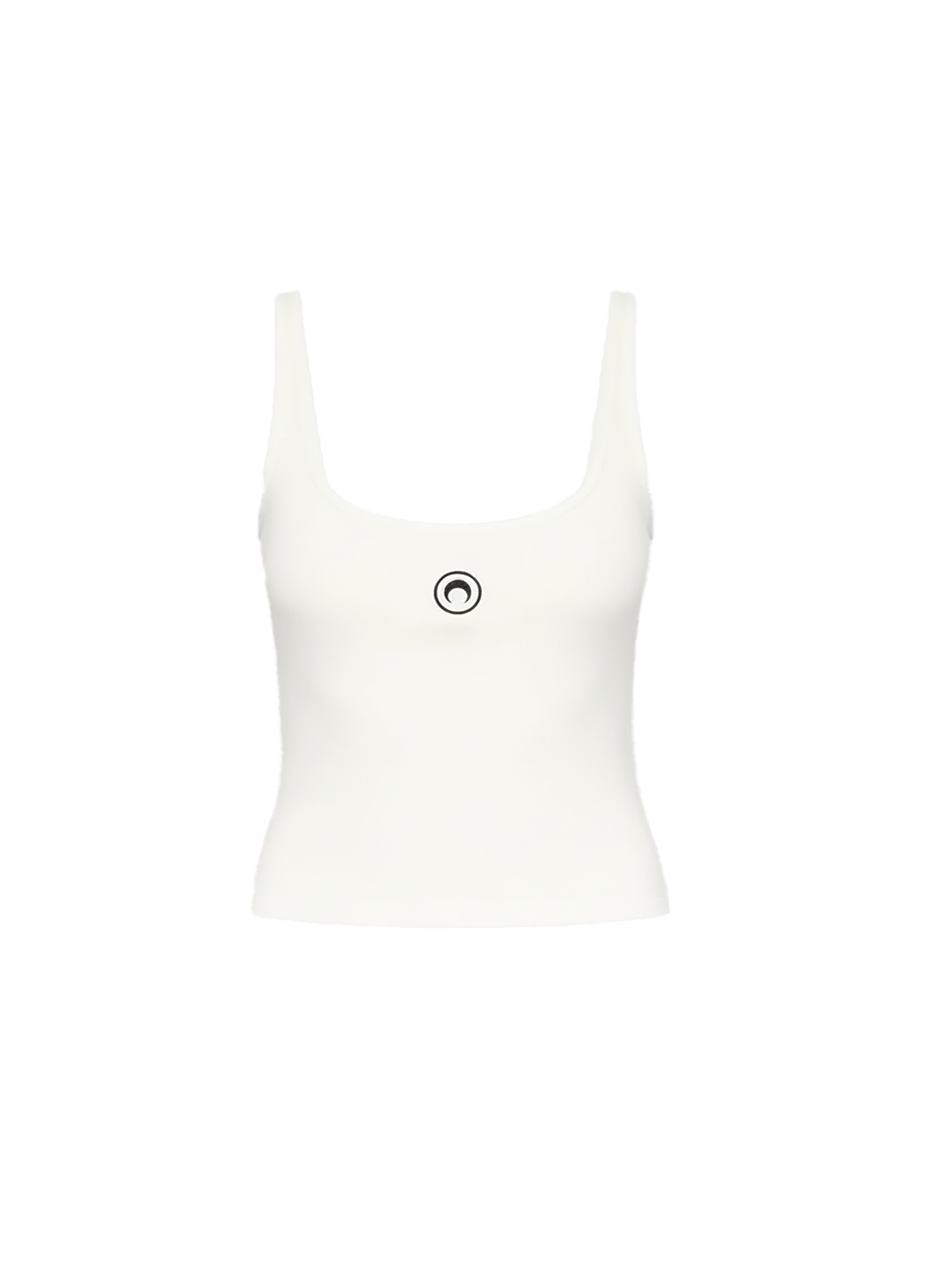 Débardeur cropped côtelé logo moon en coton biologique MARINE SERRE Blanc