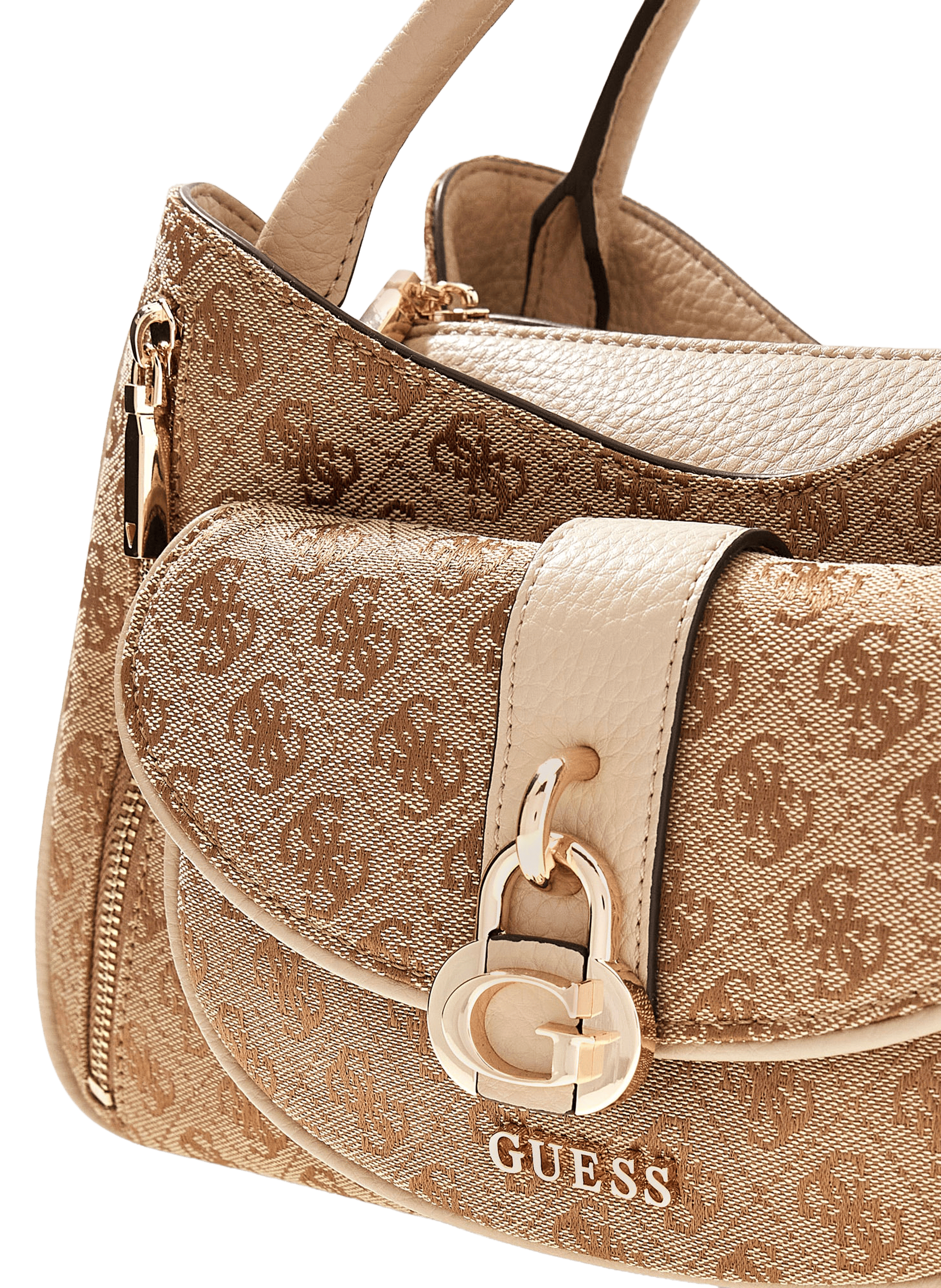 Borsa a mano Jessa con logo GUESS Marrone