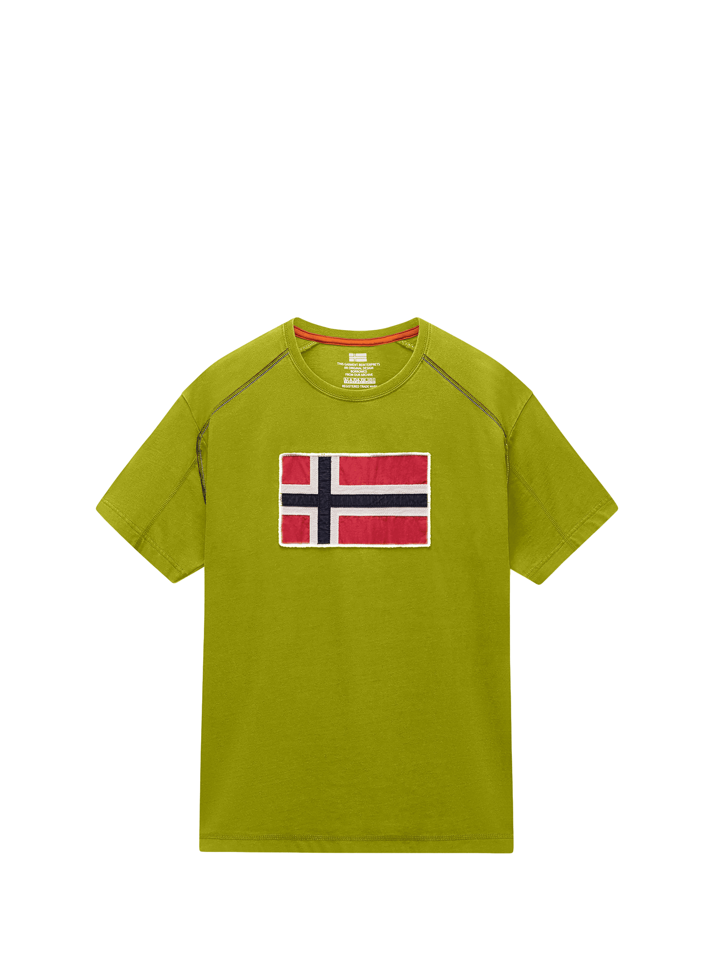 T-shirt droit imprimé Reflect en coton NAPAPIJRI Kaki