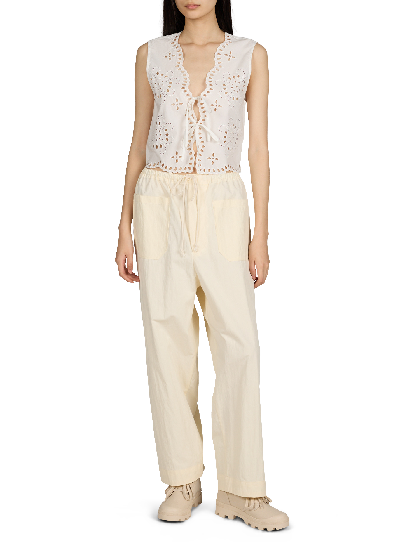 Top ajouré Opera en coton PETITE MENDIGOTE Blanc