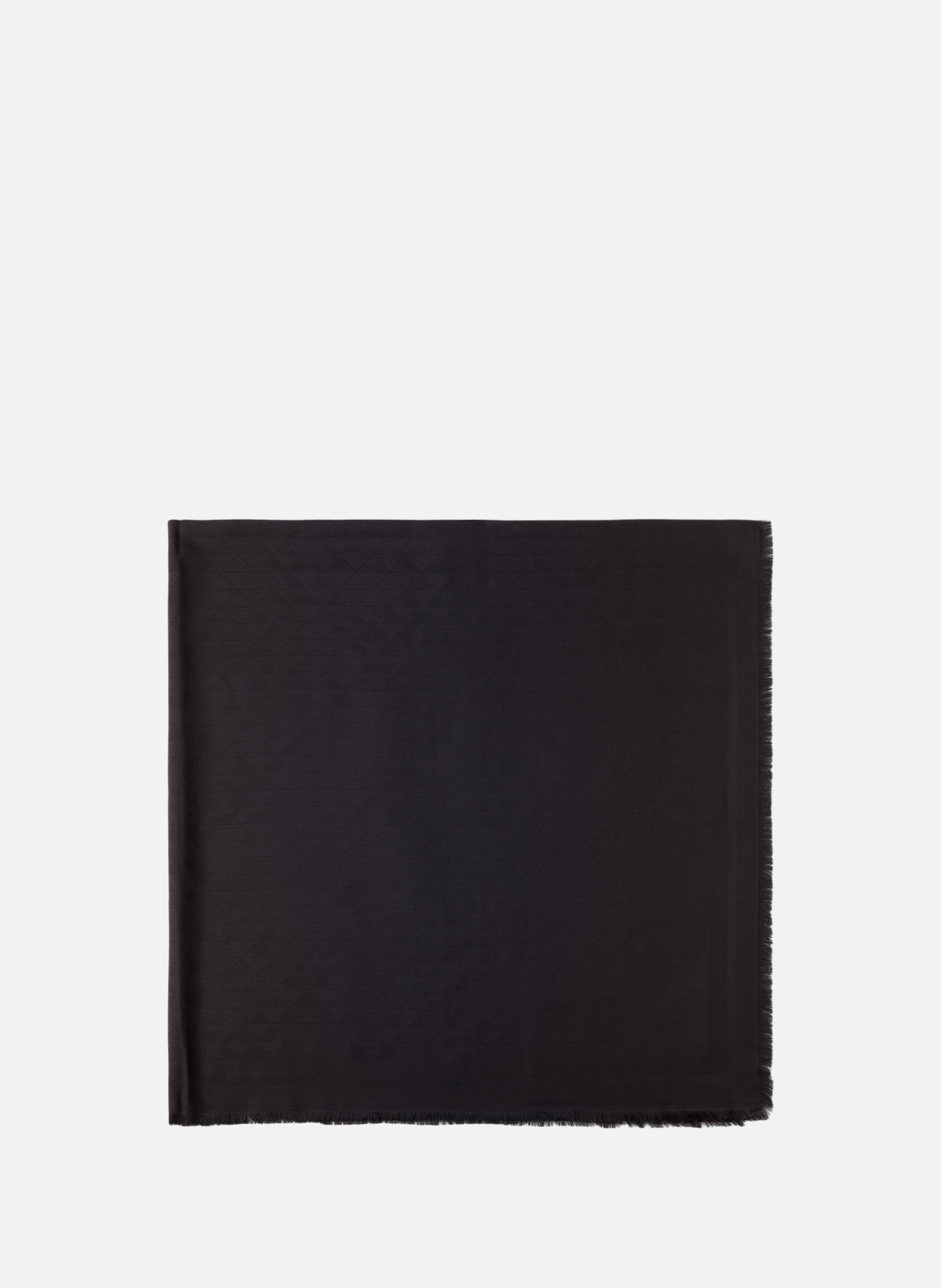 Châle symbole en jacquard de soie et de laine PRADA Noir