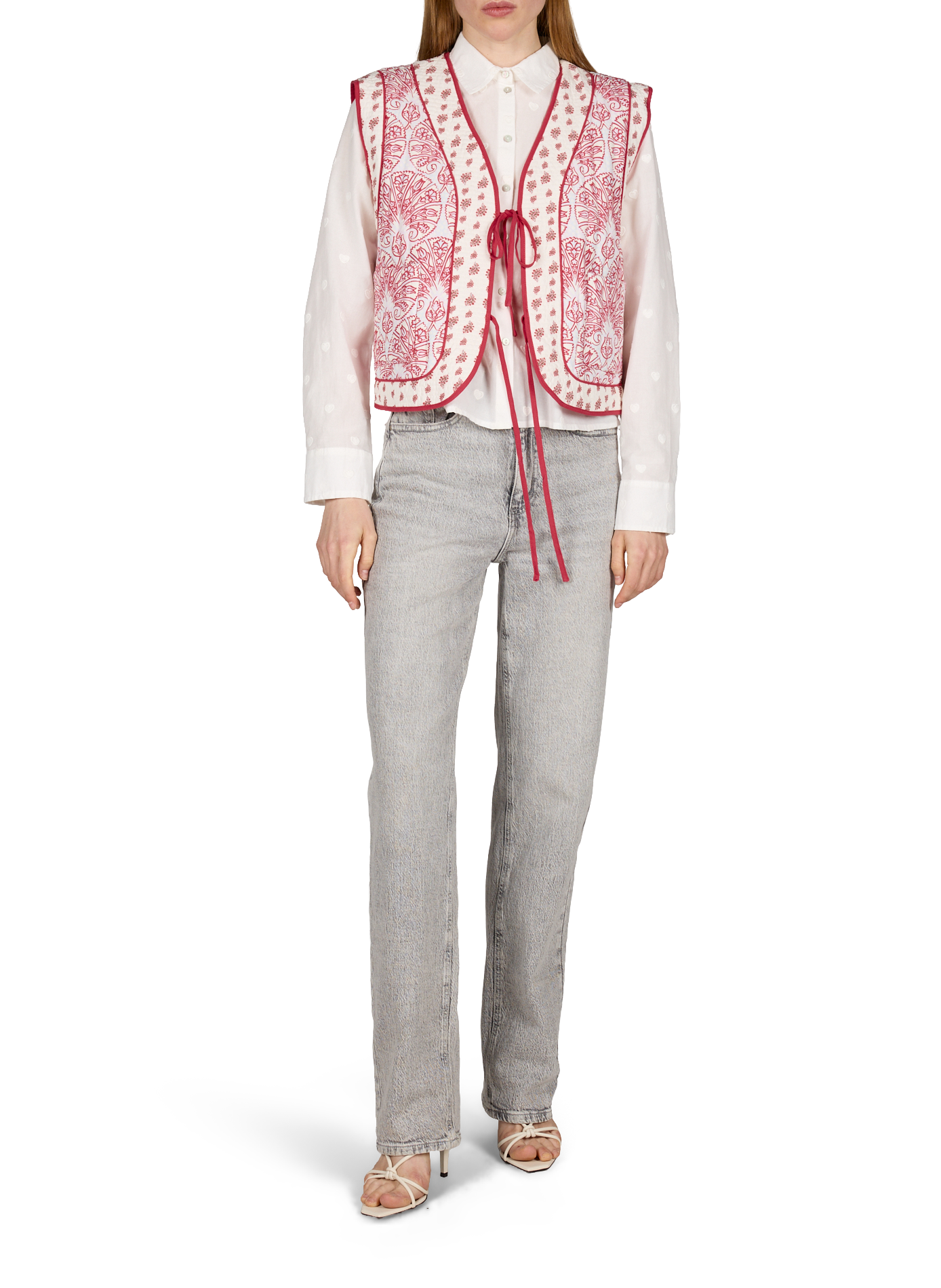 Videlphine Sleeveless Tie-Front Vest VILA Beige