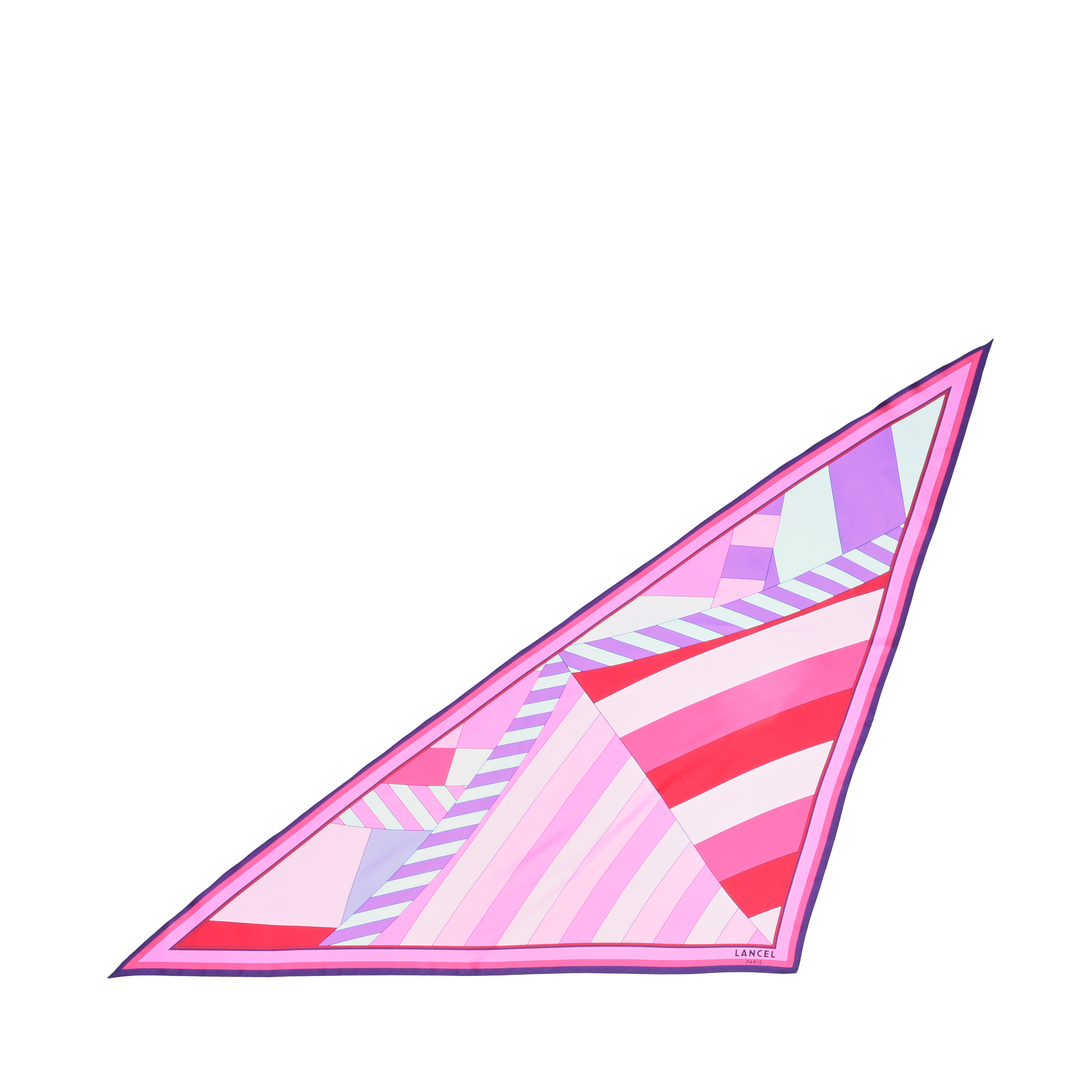 Silk triangle parasol pattern by lancel LANCEL Purple