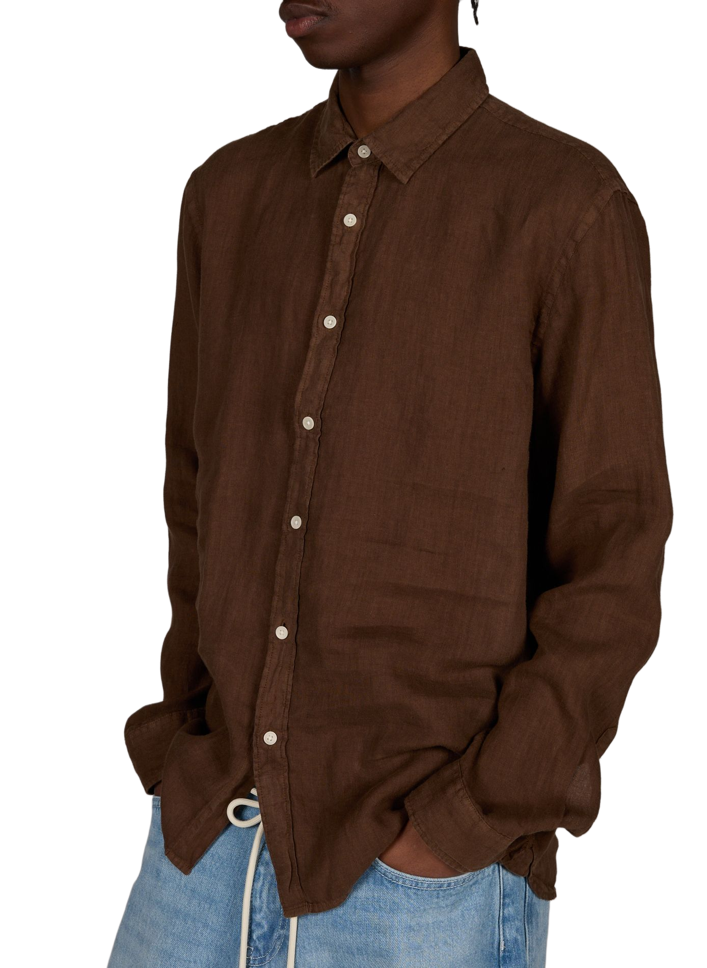 Lightweight linen shirt PIERRE CARDIN Brown