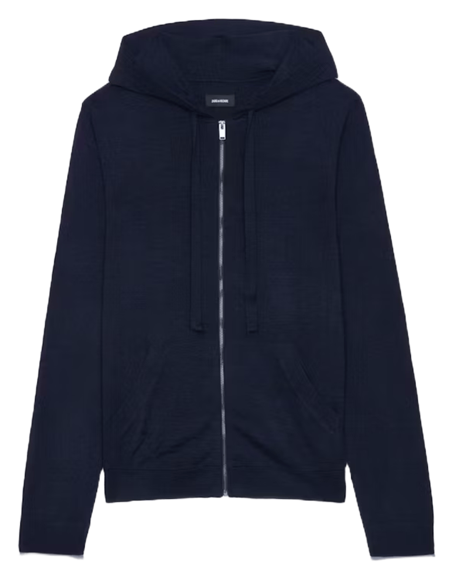 Gilet à capuche zippé en laine mérinos clash ZADIG&VOLTAIRE Bleu