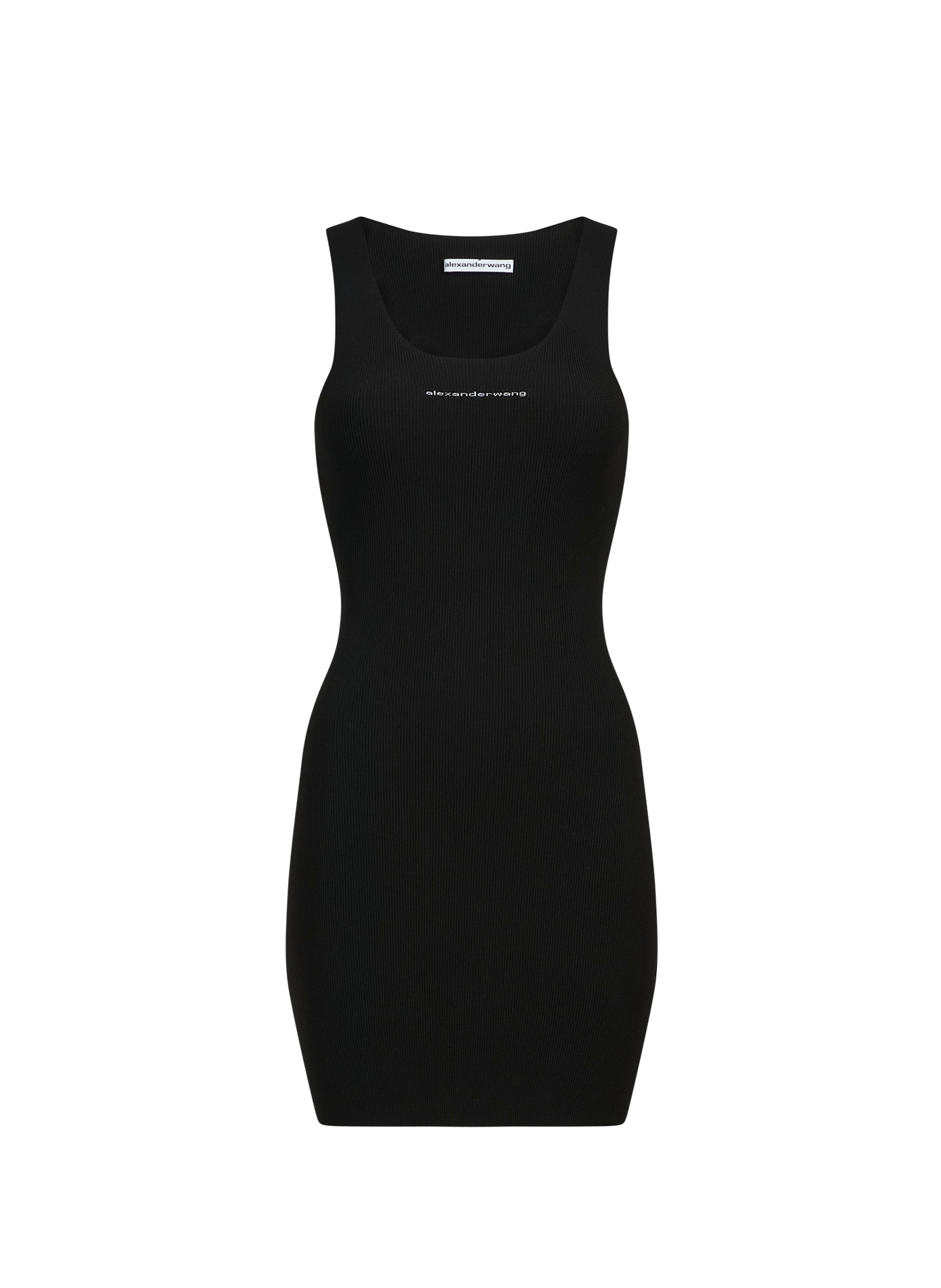Short round neck fitted dress ALEXANDER WANG Black