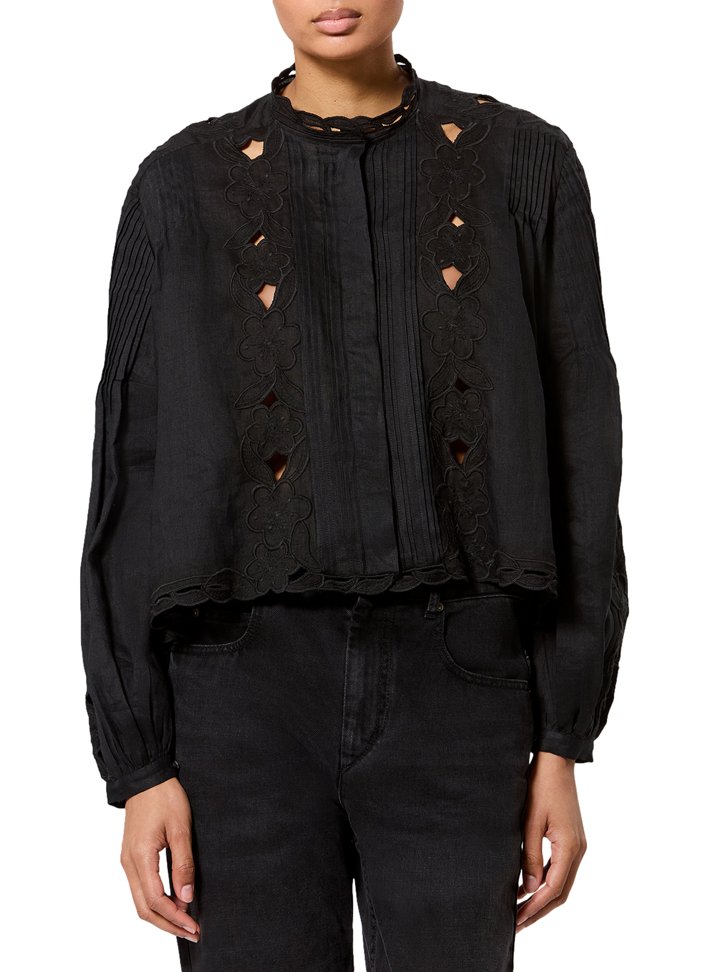 Blouse Ruba manches longues brodée ISABEL MARANT Noir