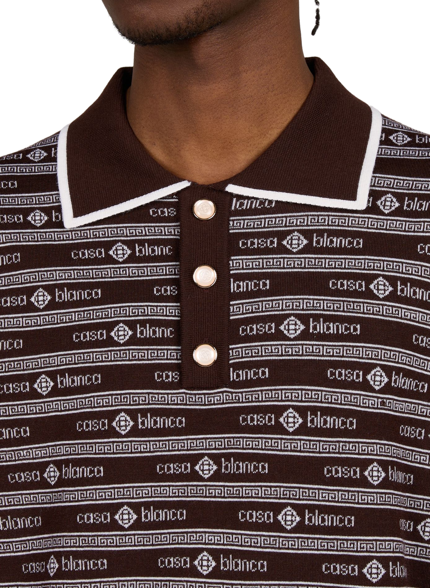 Wool logo polo CASABLANCA PARIS Brown