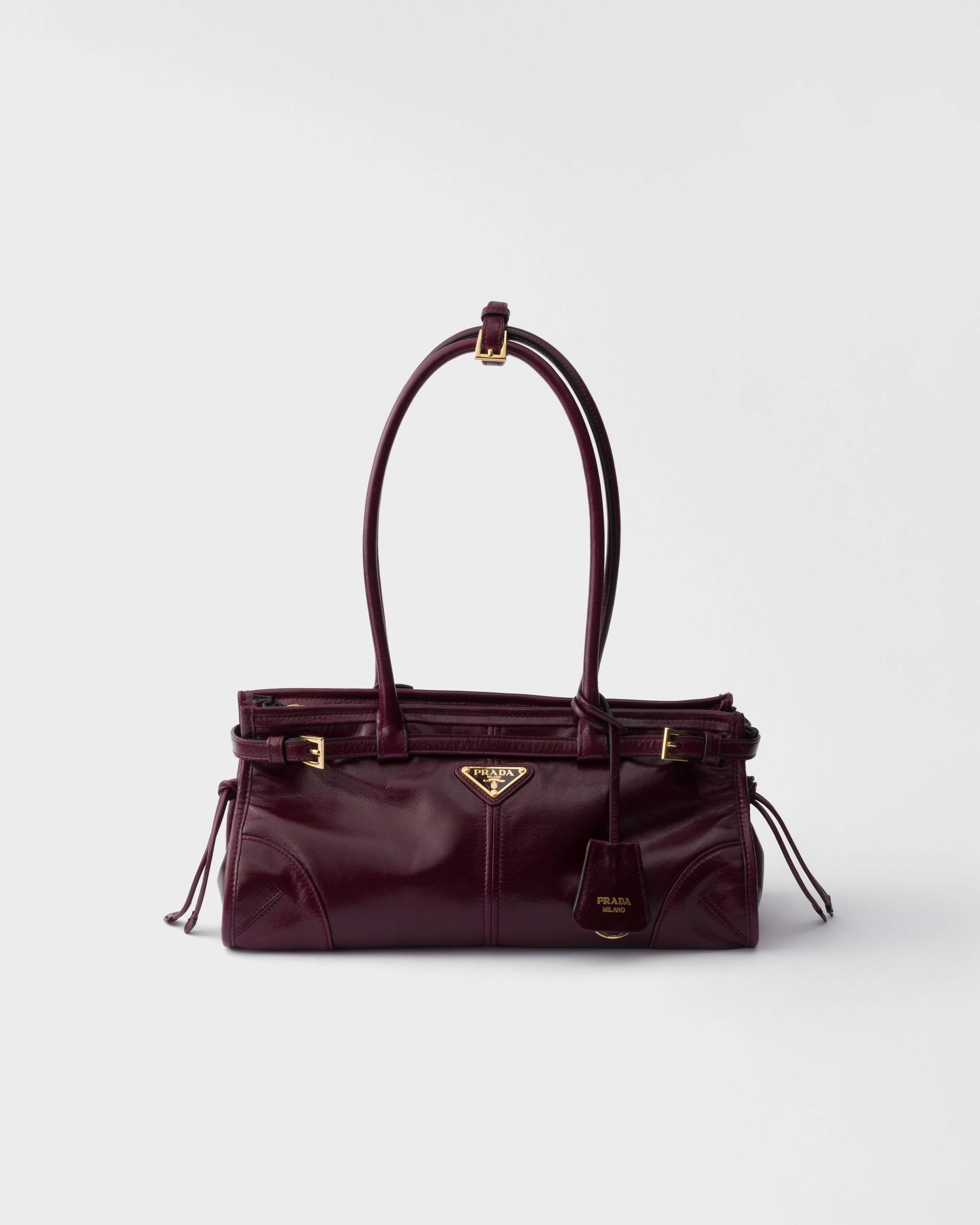 Sac prada bonnie en cuir medium PRADA Rouge