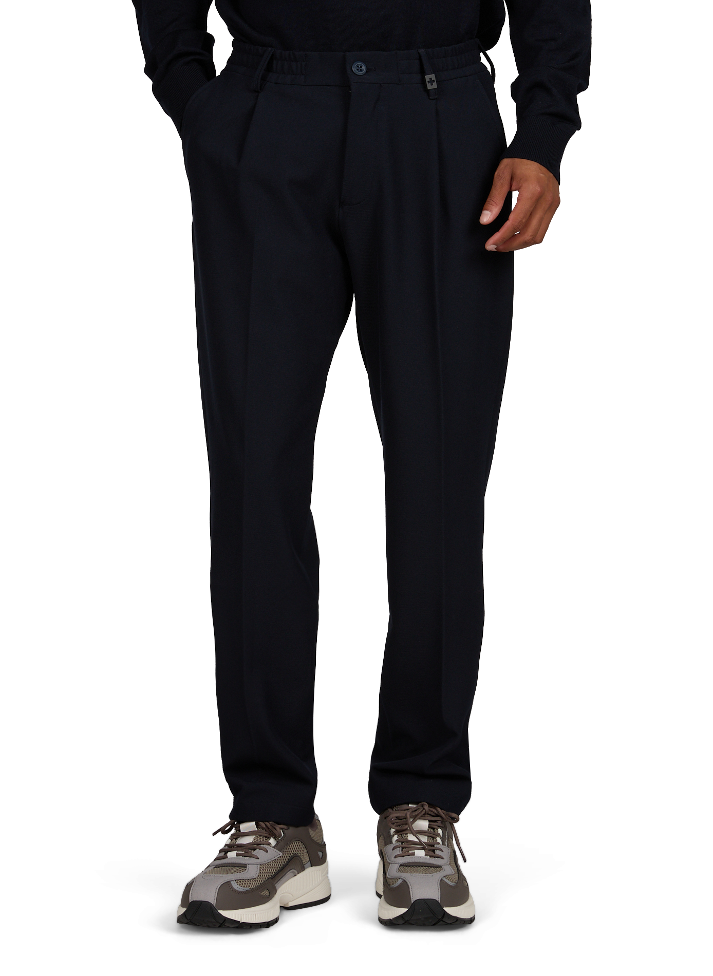 Pleated trousers for him in canvas STRELLSON Blue