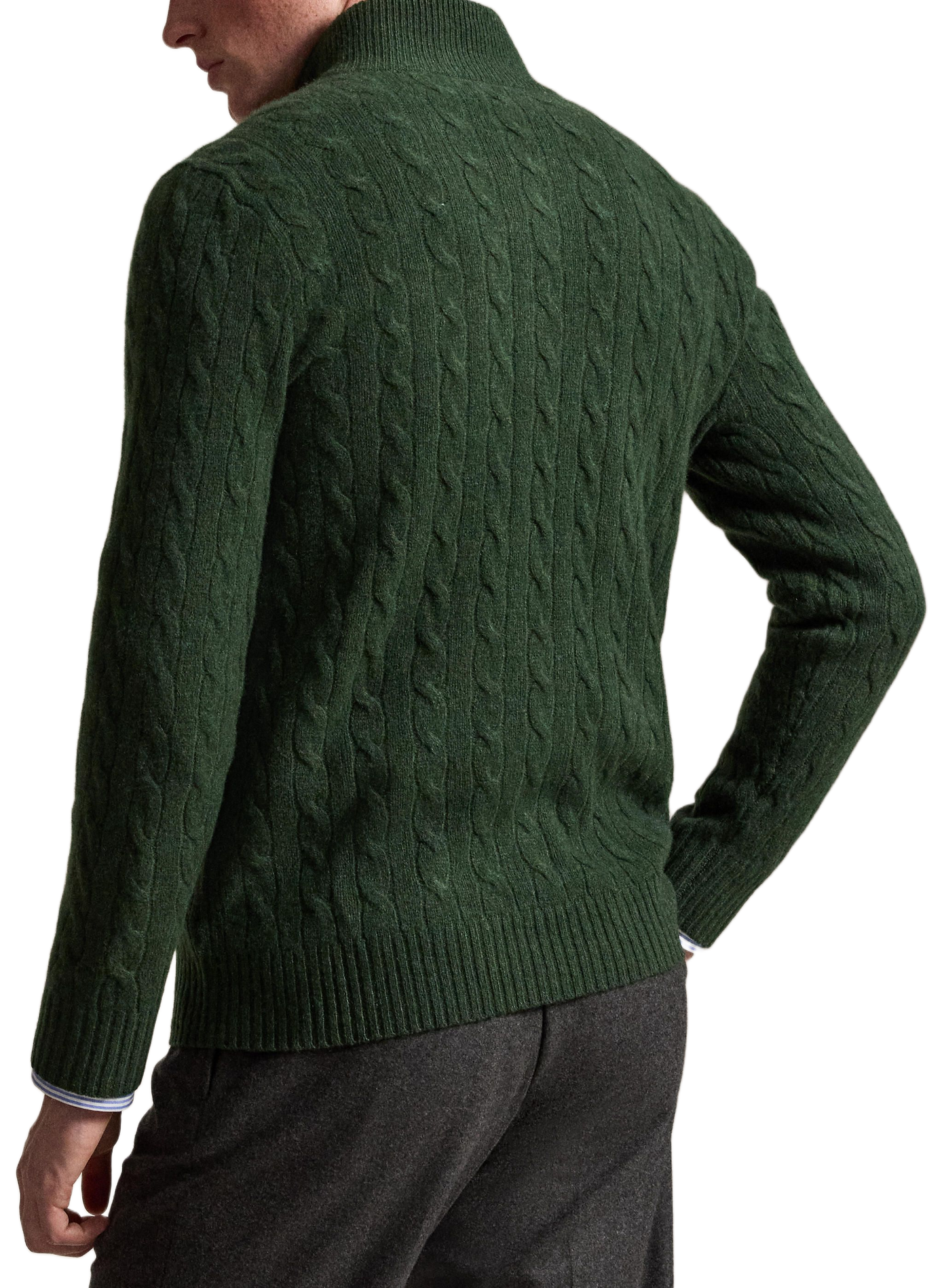 Pull droit col camionneur en laine mélangée  POLO RALPH LAUREN Vert