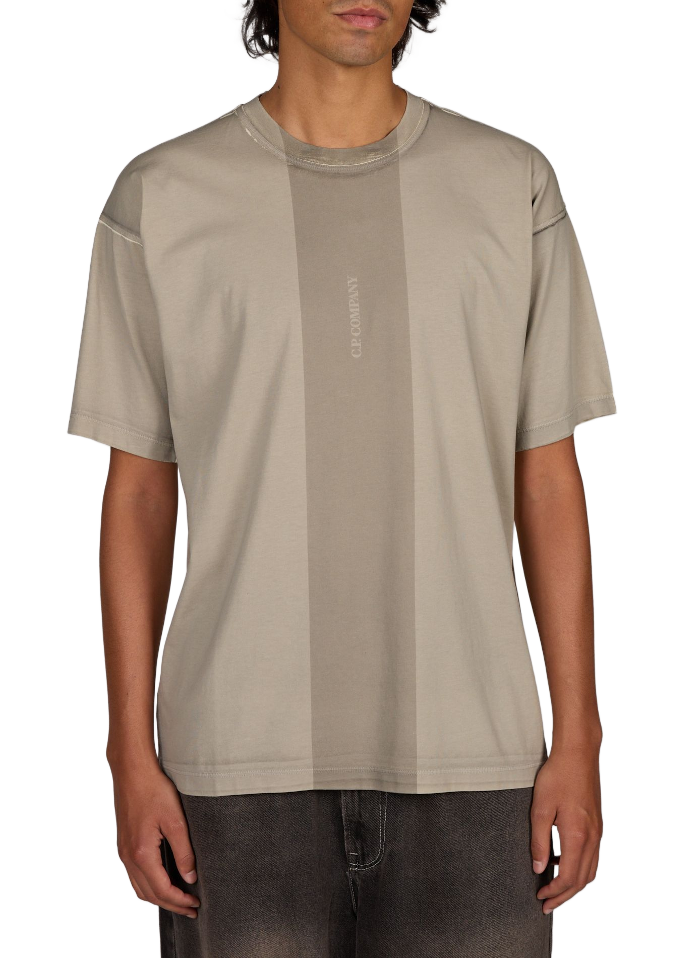 Zweifarbiges Rundhals-T-Shirt CP COMPANY Beige