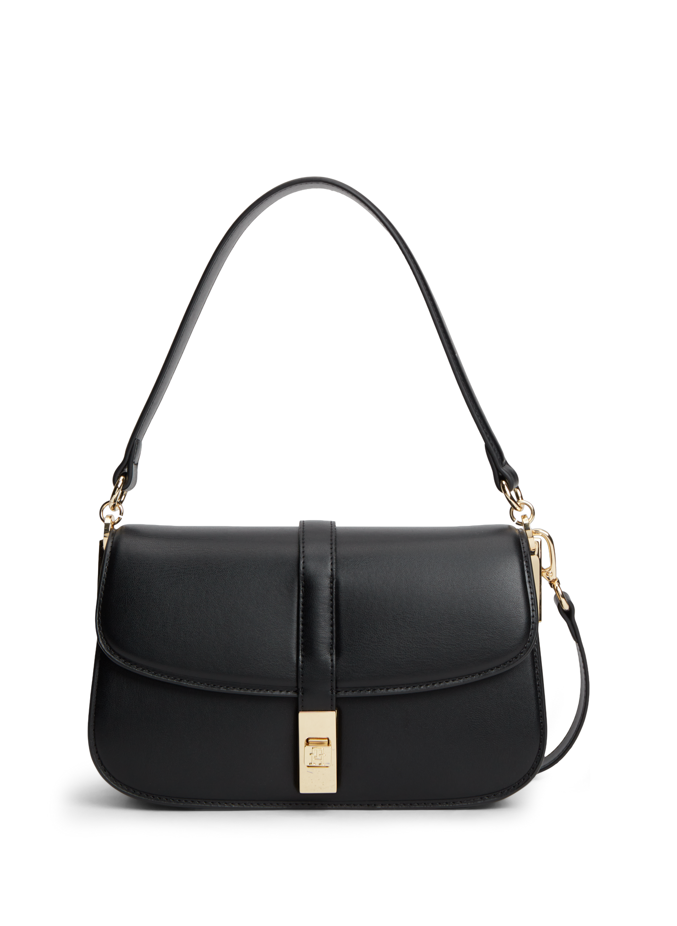 Plain flap shoulder bag TOMMY HILFIGER Black