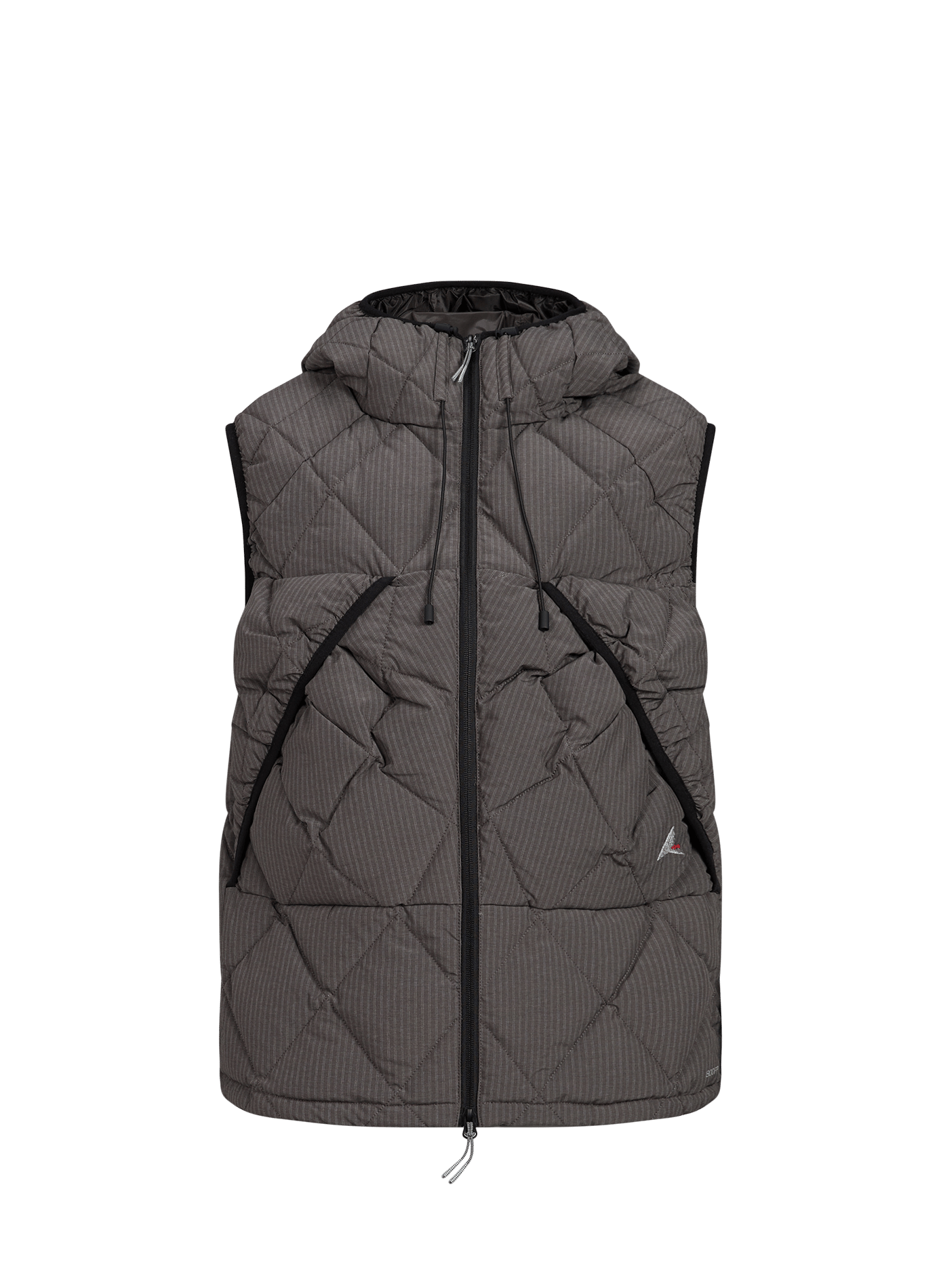 Nuna 8 striped straight sleeveless high-neck jacket ROA Grey