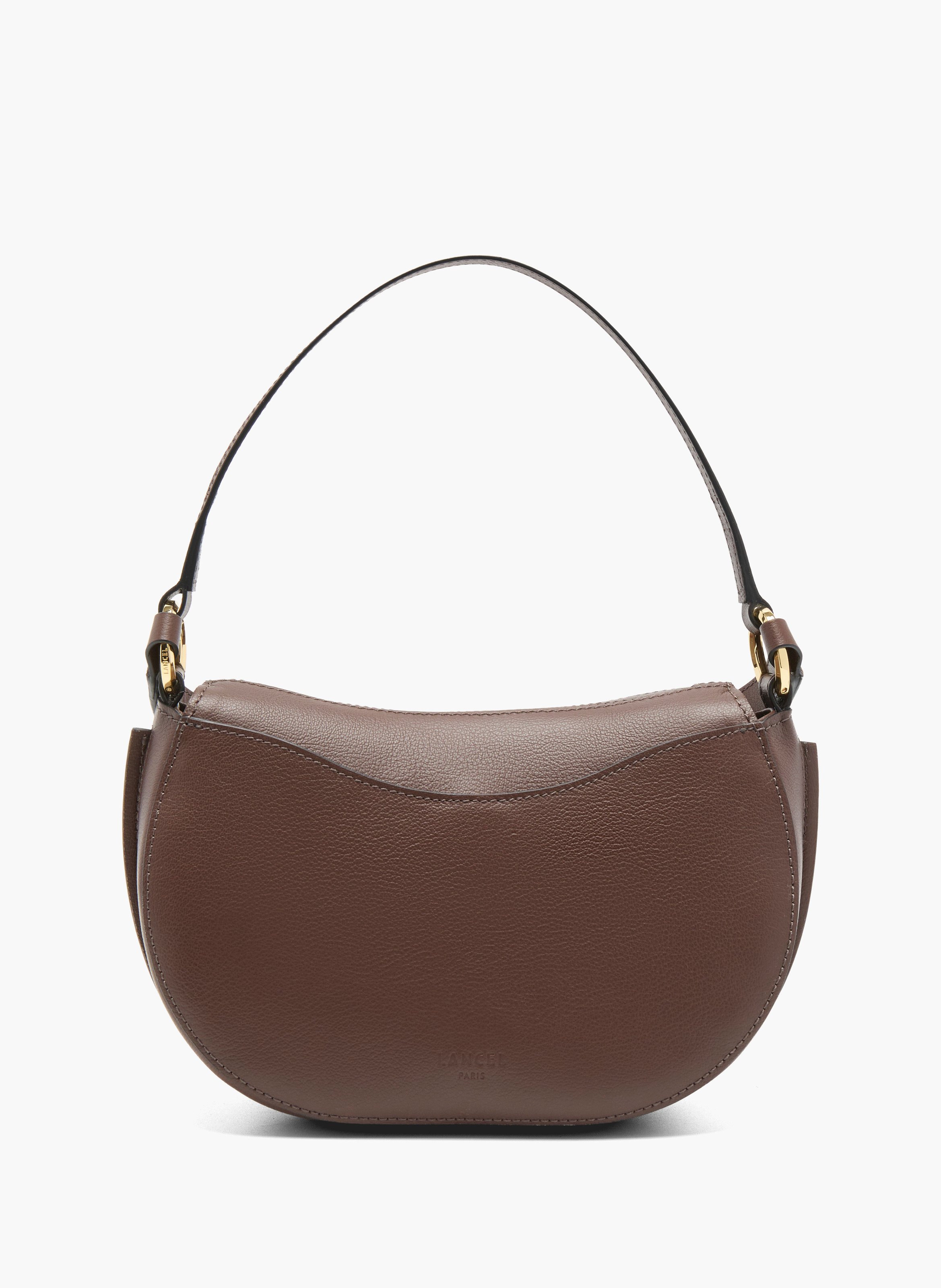Sacoche celeste m de lancel, cuir de veau velouté, boucle double l, 25 x 17 x 11 cm. LANCEL Marron