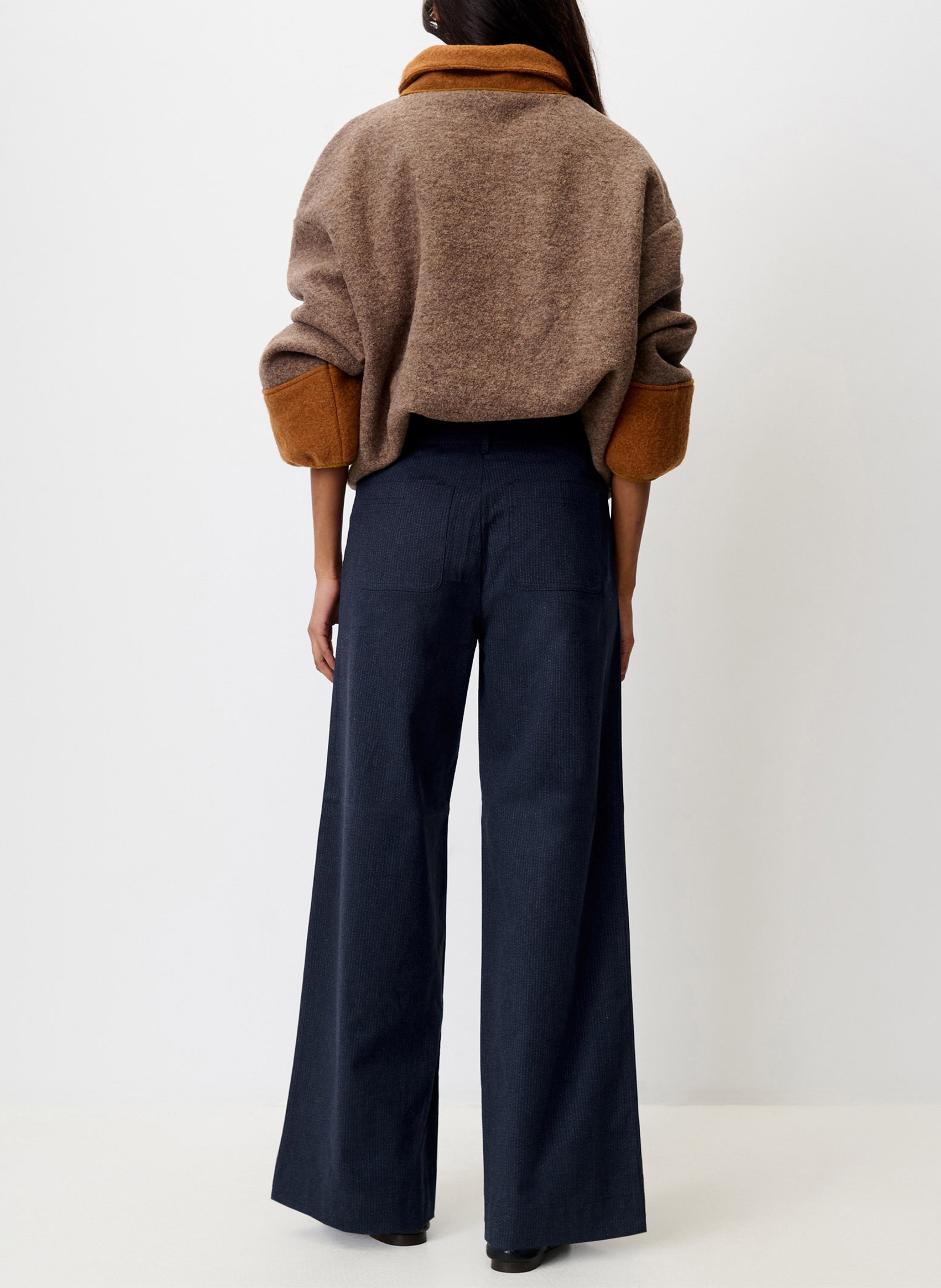 Pantalon taille haute large uni manhafall SESSUN Bleu