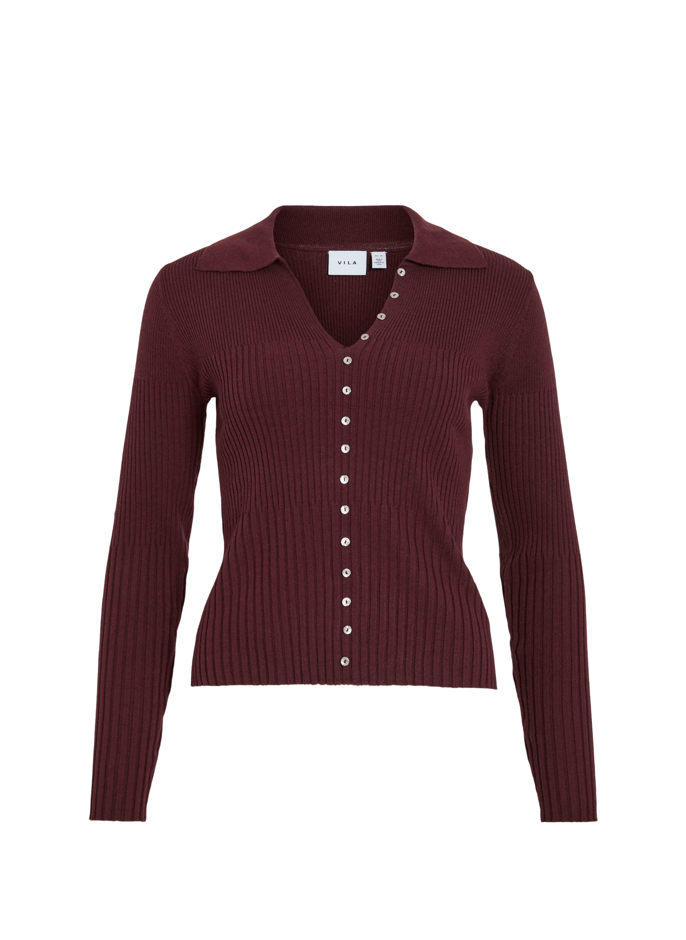 Pull col polo VILA Rouge