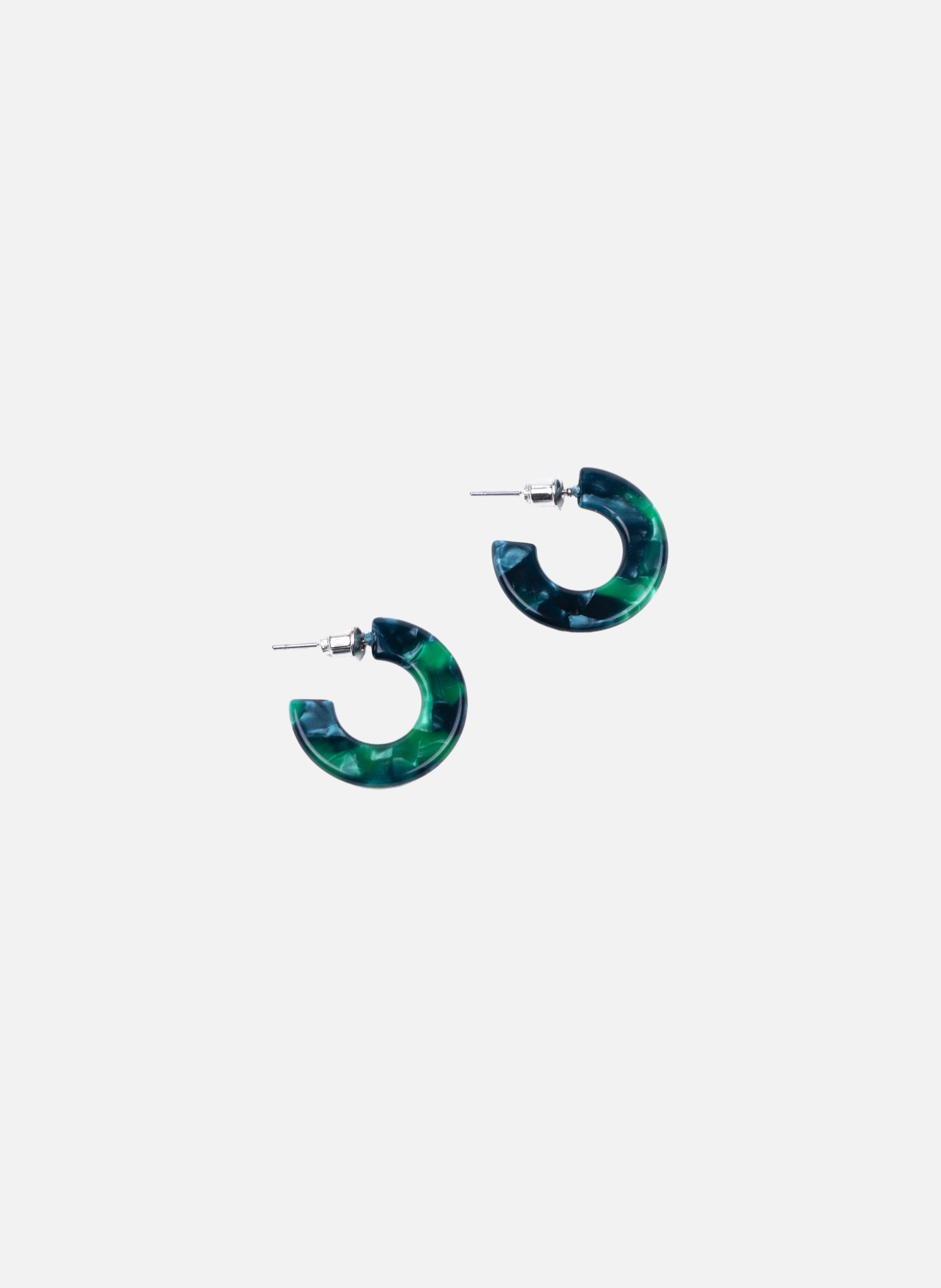 Boucles d'oreilles osaka en acétate de cellulose  Vert