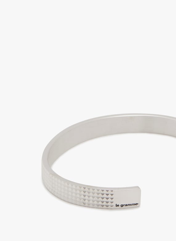 Bracelet ruban guilloché pyramide le 23 g en argent poli | Argent by LE GRAMME Bracelet ruban guilloché pyramide le 23 g en argent poli Argent