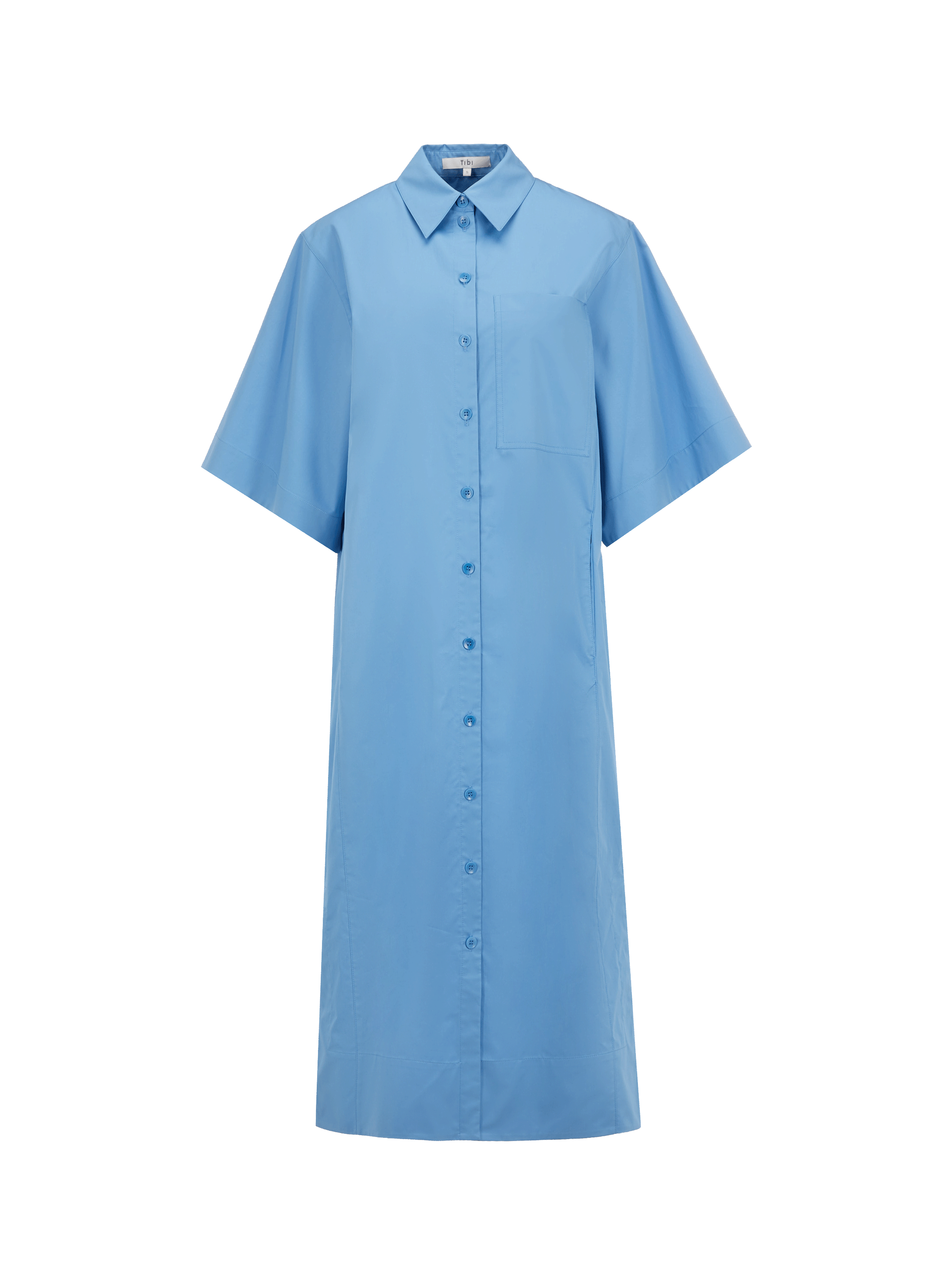 Robe midi en popeline de coton