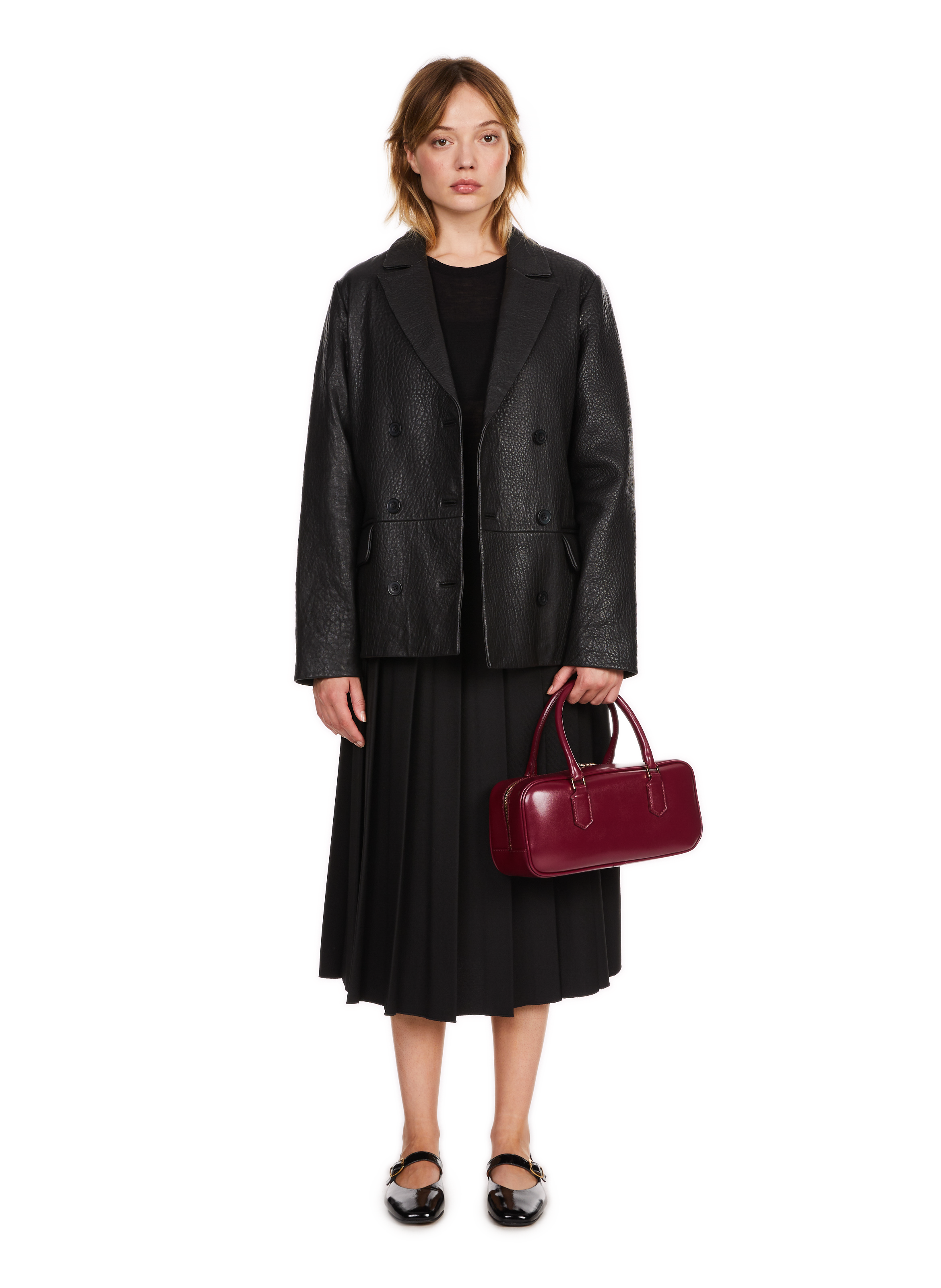 Pleated midi skirt SAISON 1865 Black