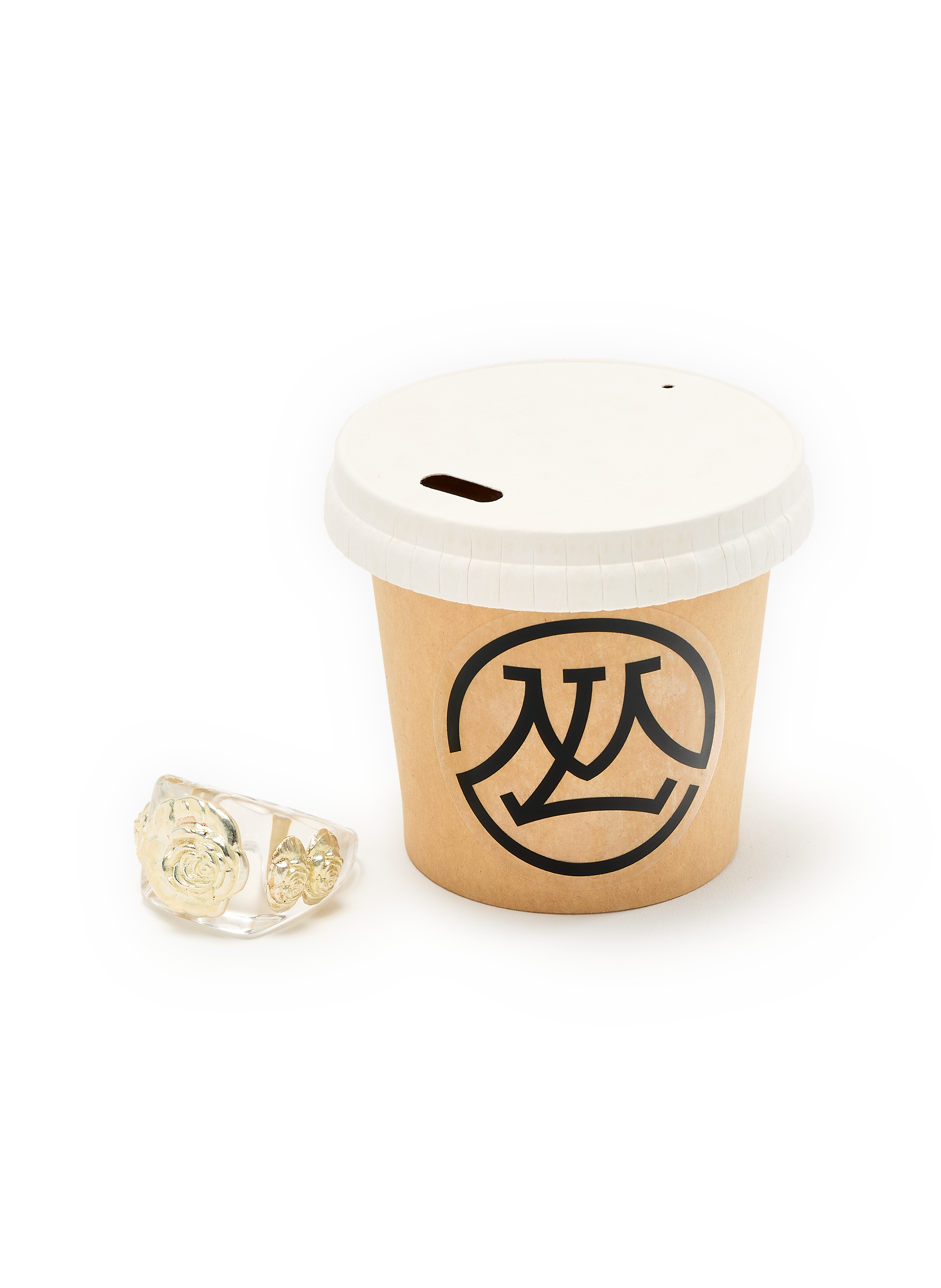 Bague Crystal on Silver Roseton  LA MANSO Blanc