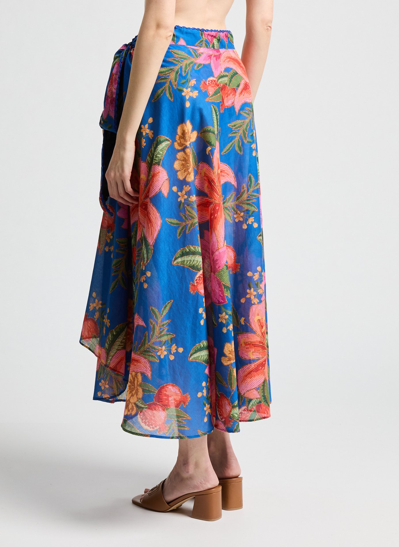 Jupe midi Summer fruit  FARM RIO Bleu