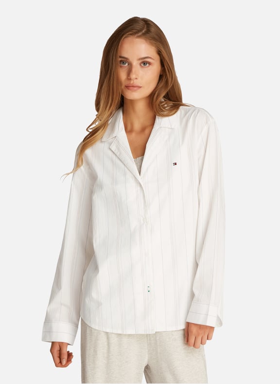 Chemise de pyjama en popeline Beige by TOMMY HILFIGER TOMMY HILFIGER Chemise de pyjama en popeline Beige