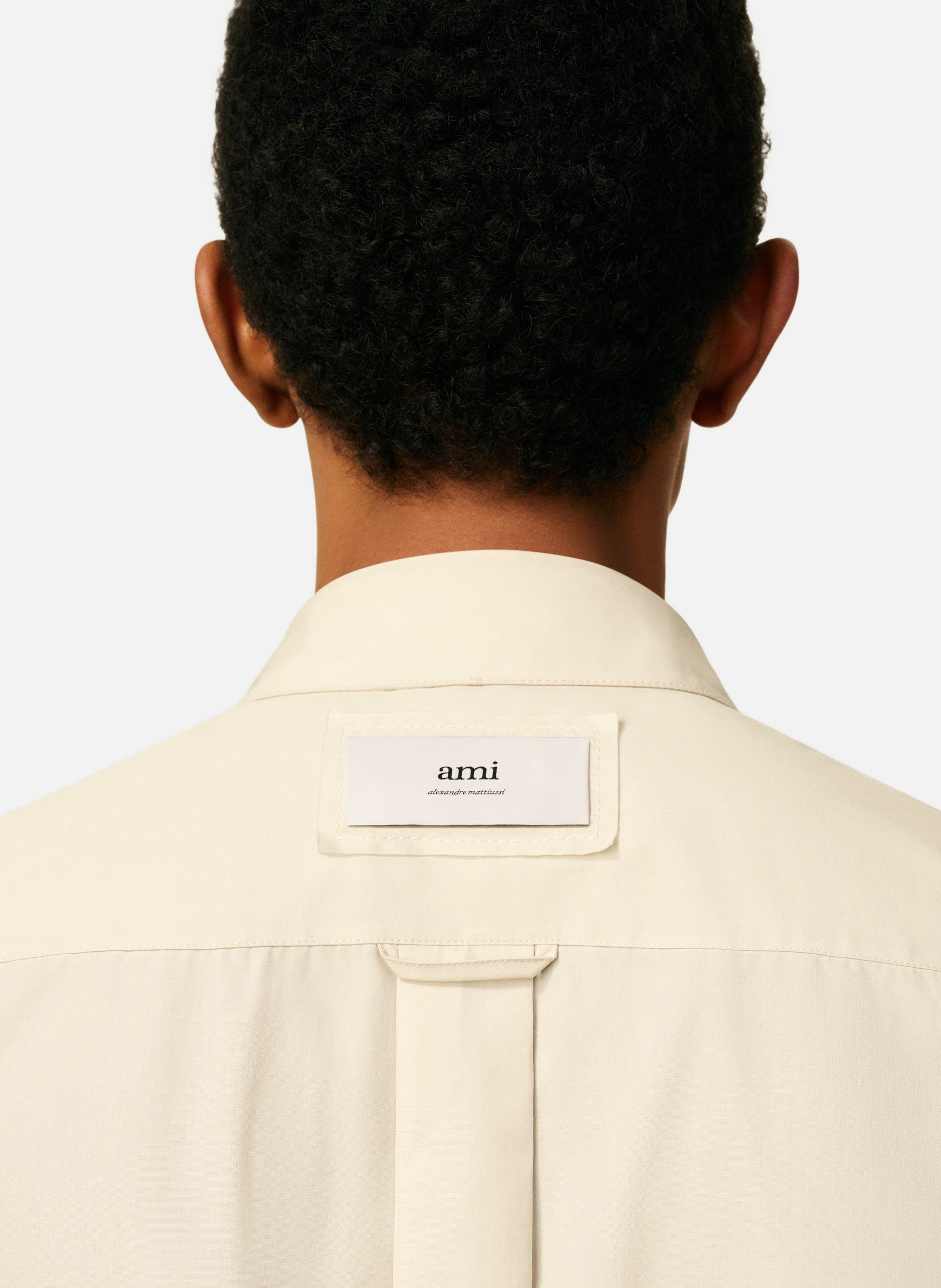 Chemise oversize bords francs en coton unisexe AMI PARIS Blanc