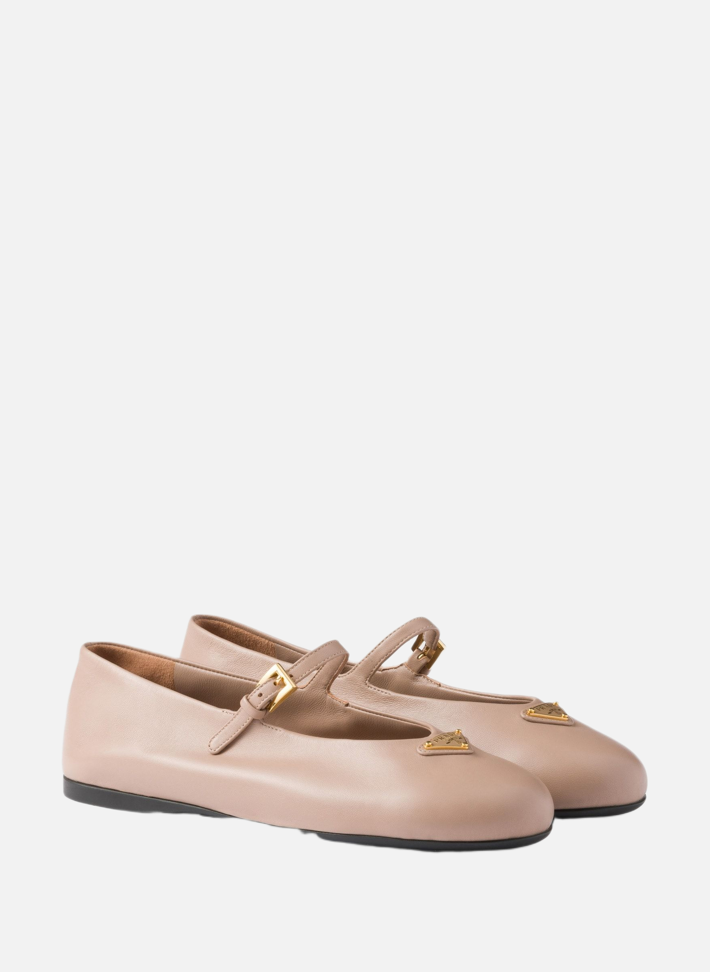 Ballerines en cuir nappa PRADA Rose