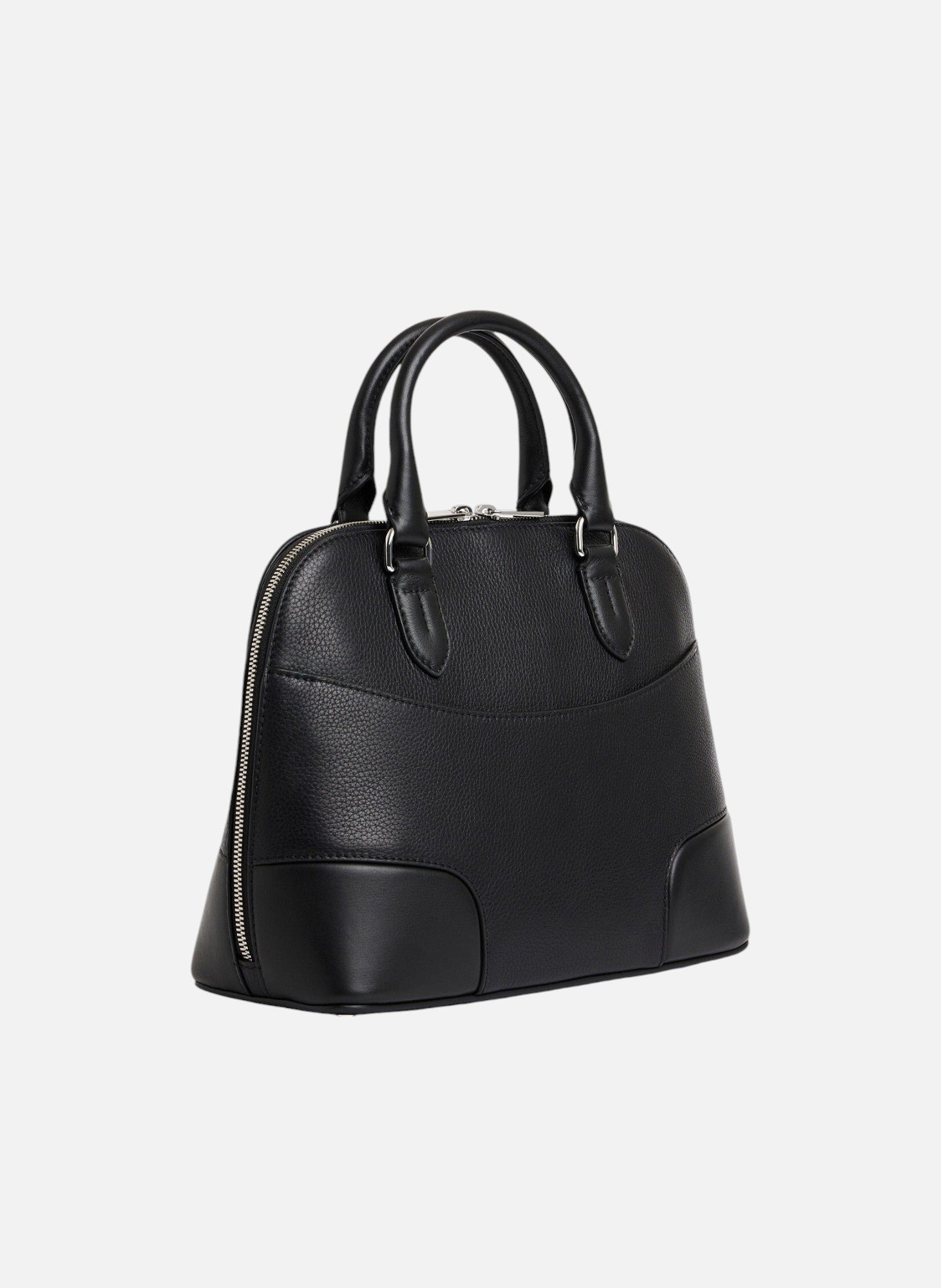 Sac à main moyen modèle romy en cuir grainé et lisse Noir