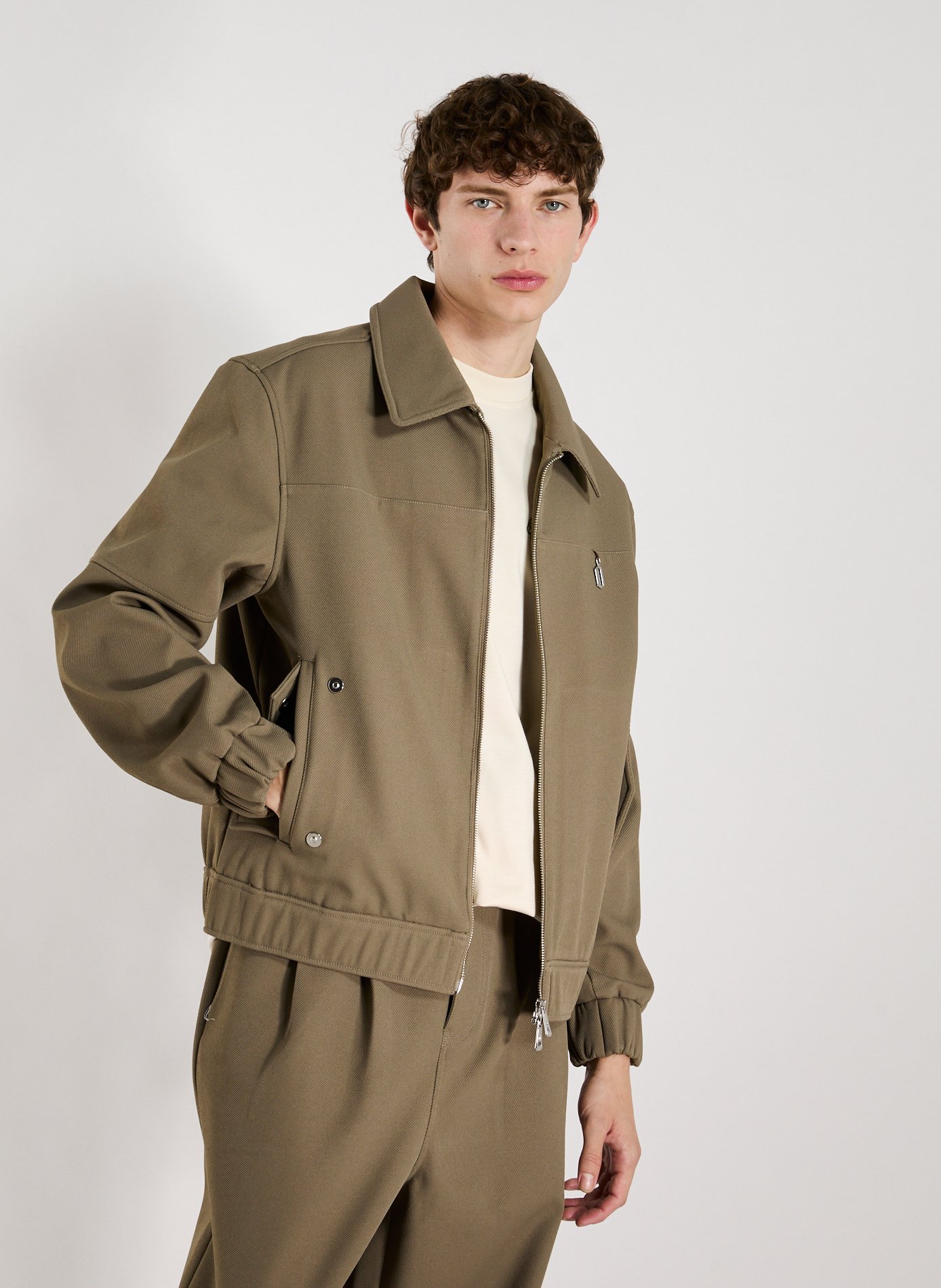ONLY THE BLIND Blouson uni col classique Vert