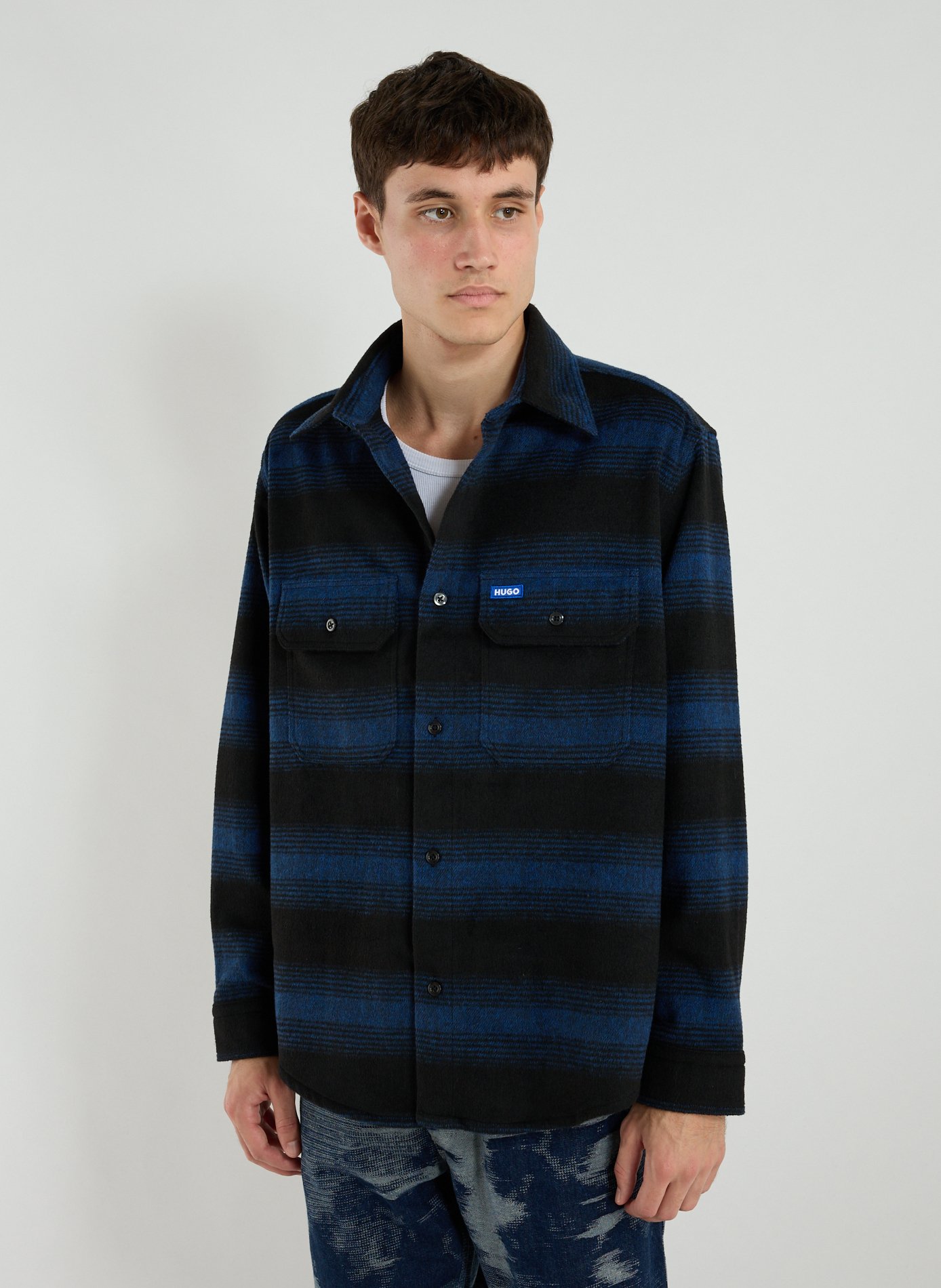 HUGO BLUE Striped shirt Blue