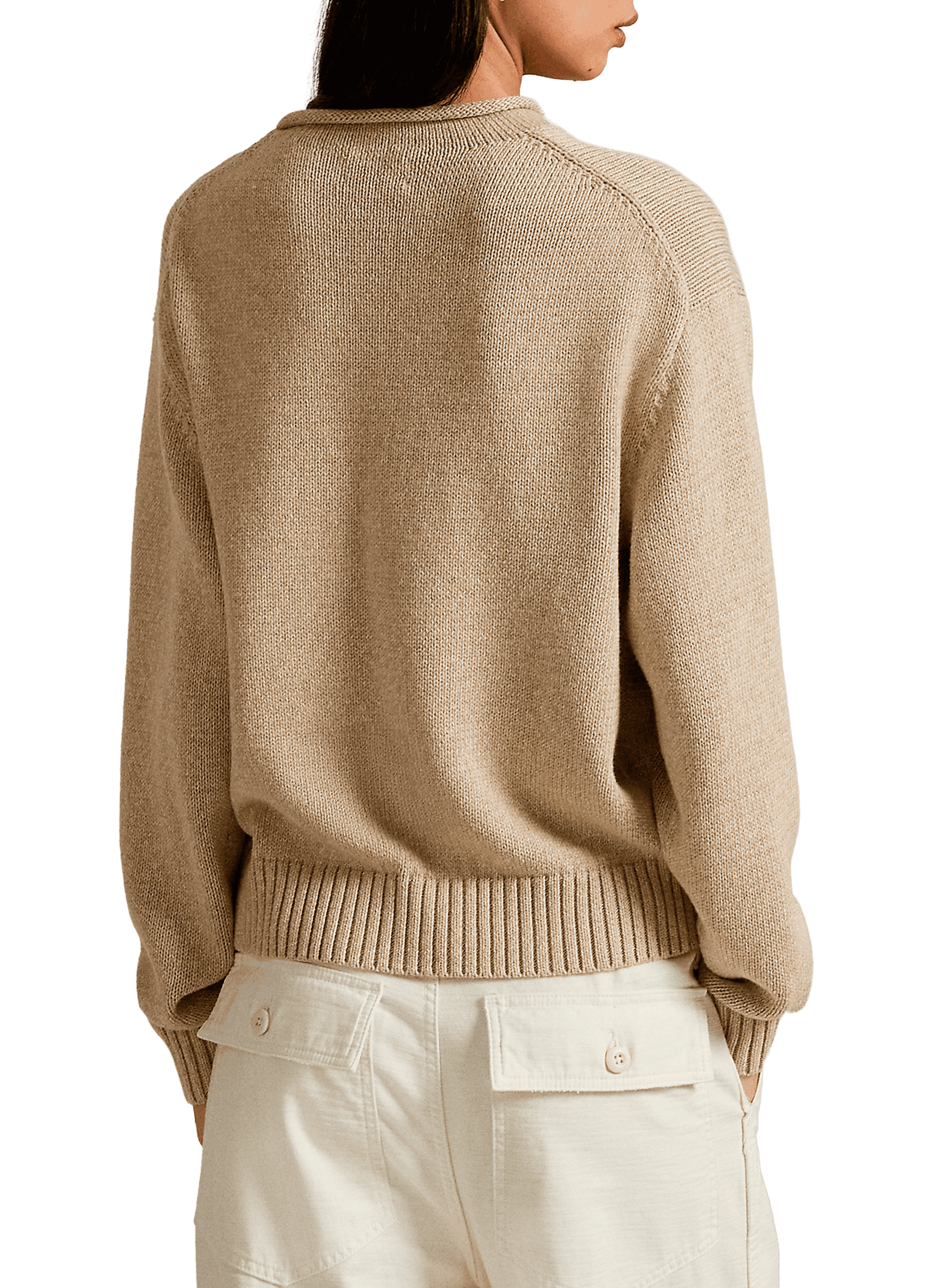 Pull imprimé Bear en coton POLO RALPH LAUREN Beige
