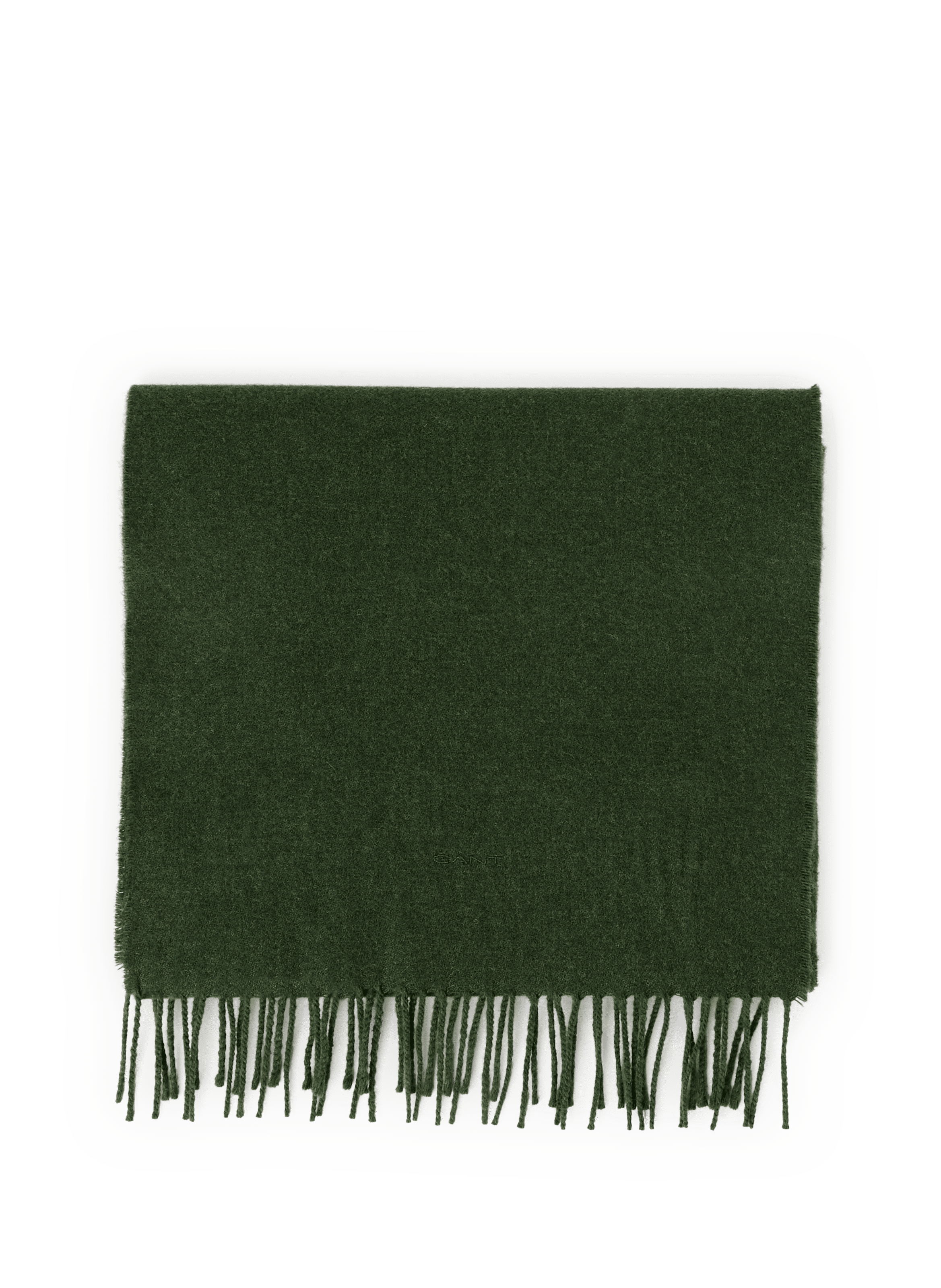 GANT Fringed wool scarf Green