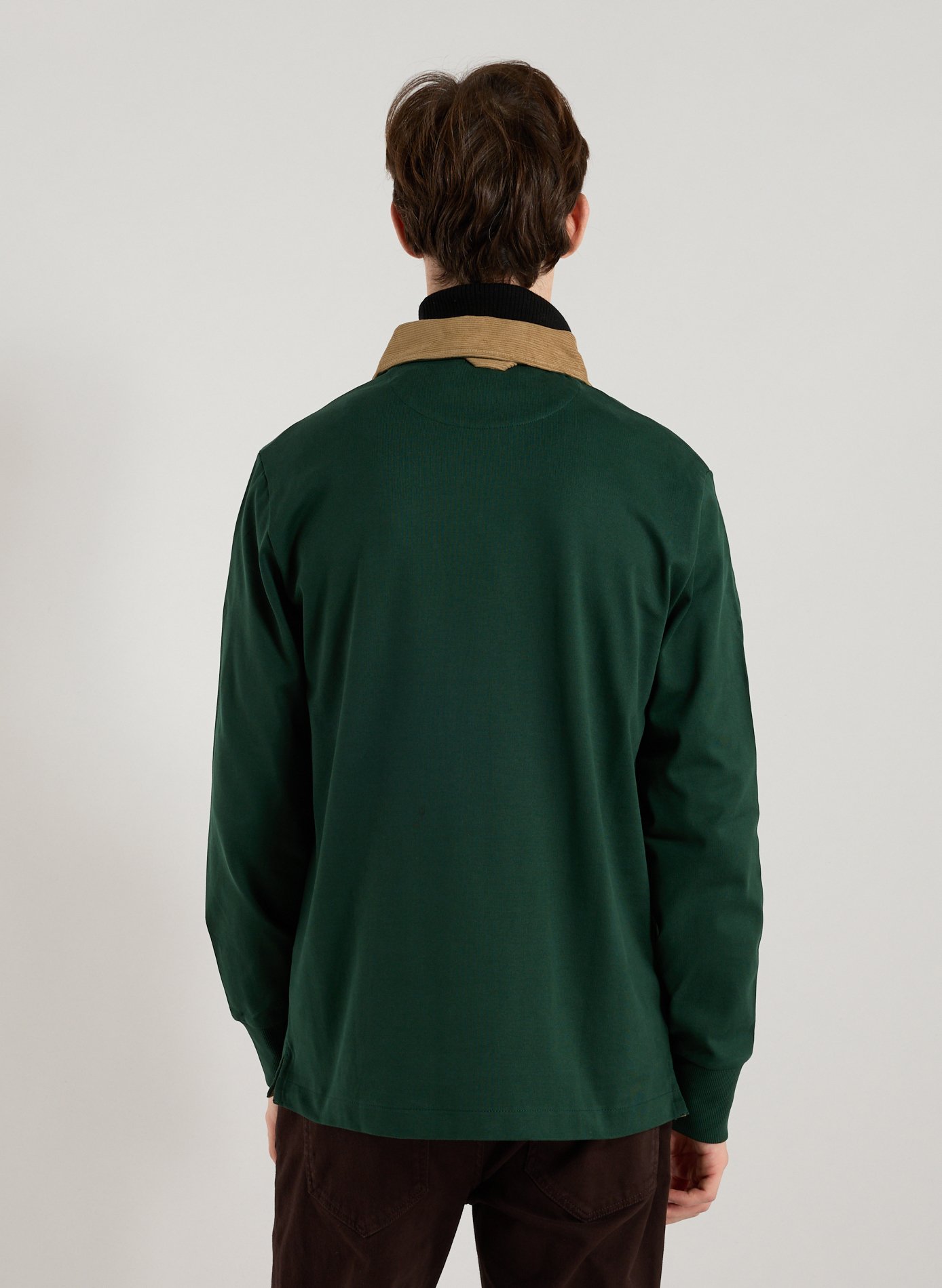 Long-sleeved cotton polo shirt GANT Green