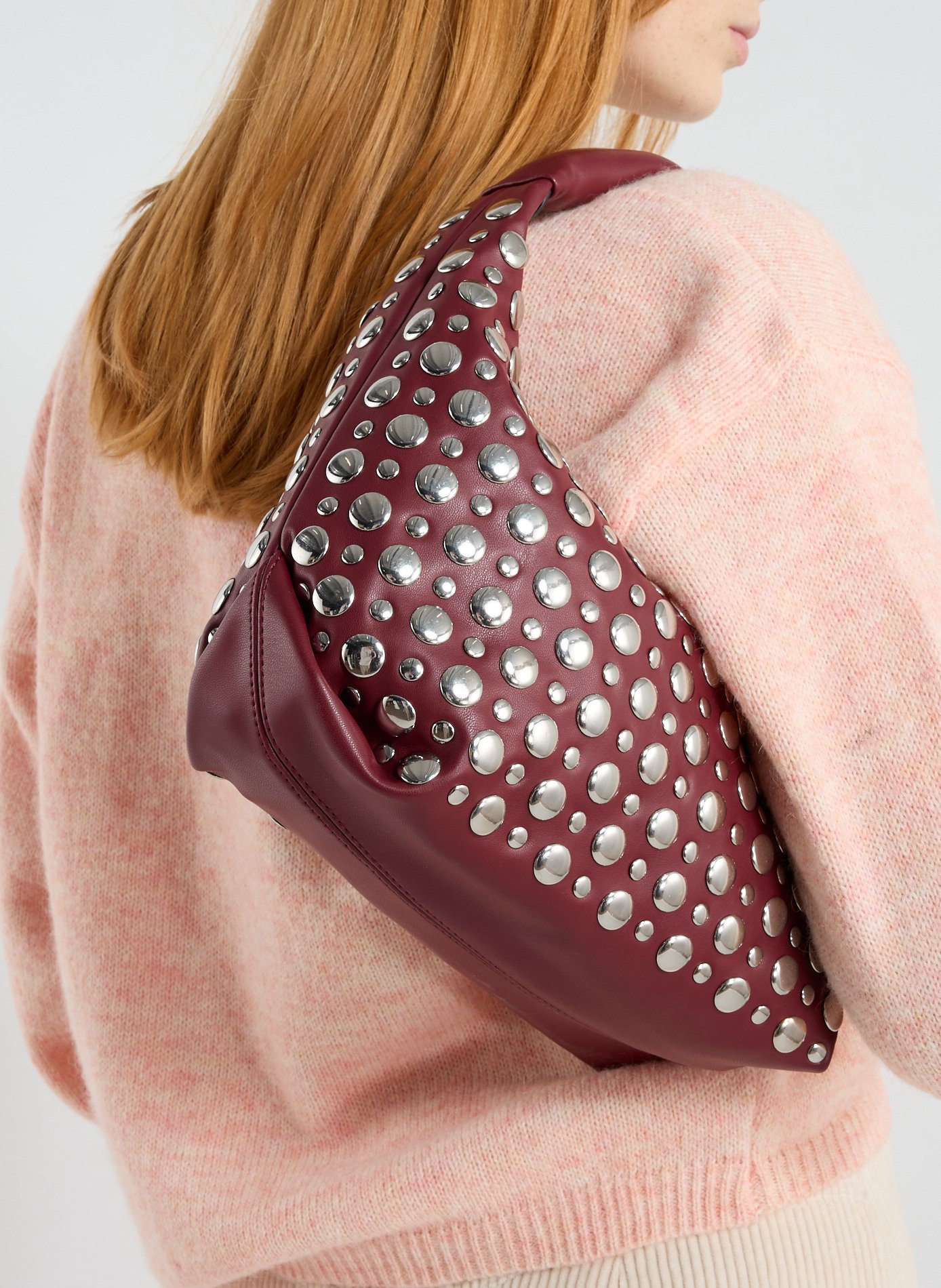 Zippered shoulder bag TOPSHOP Red