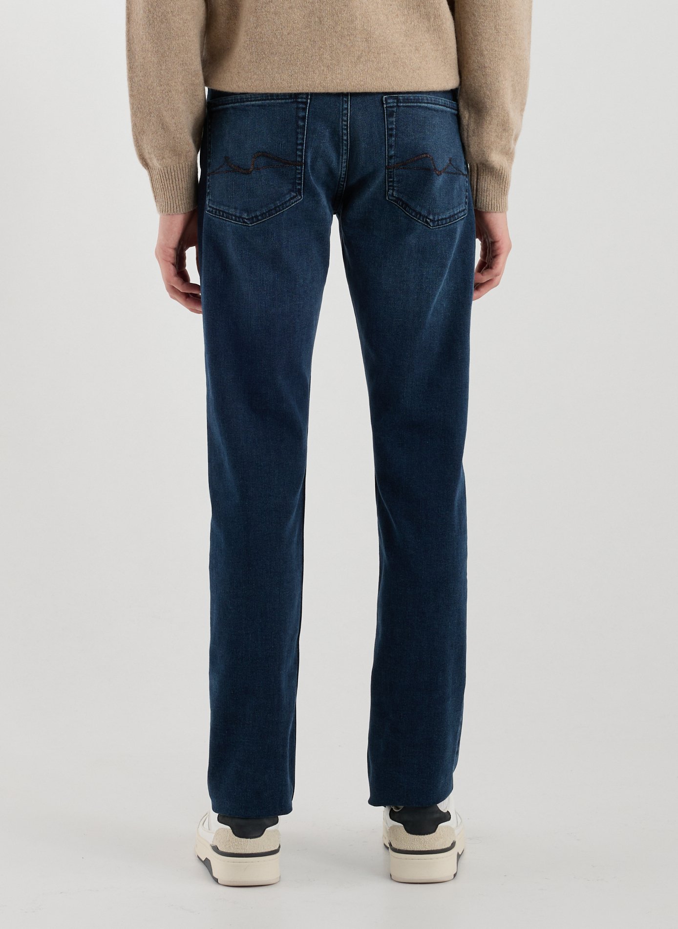 Cotton-blend slim-fit jeans 7 FOR ALL MANKIND Blue