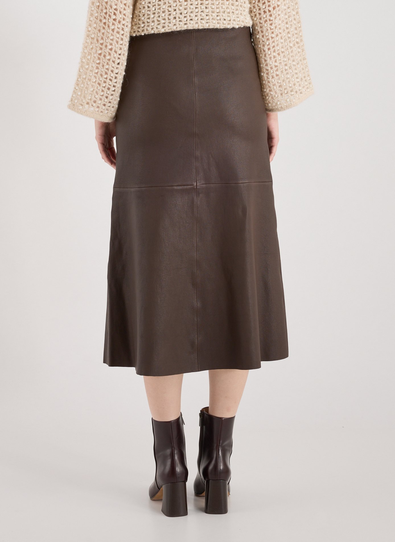 A-line leather skirt by Simoas BY MALENE BIRGER Brown