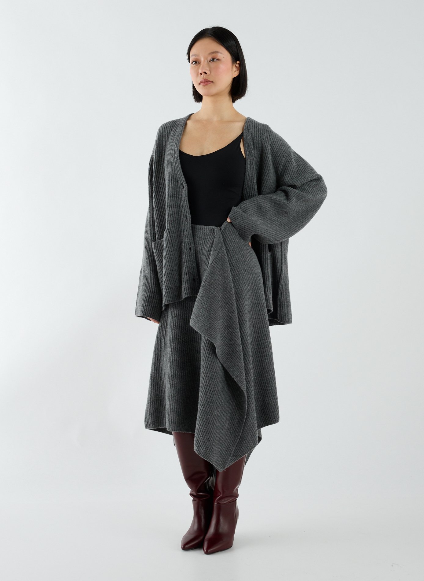 Asymmetrical cardigan EENK Grey