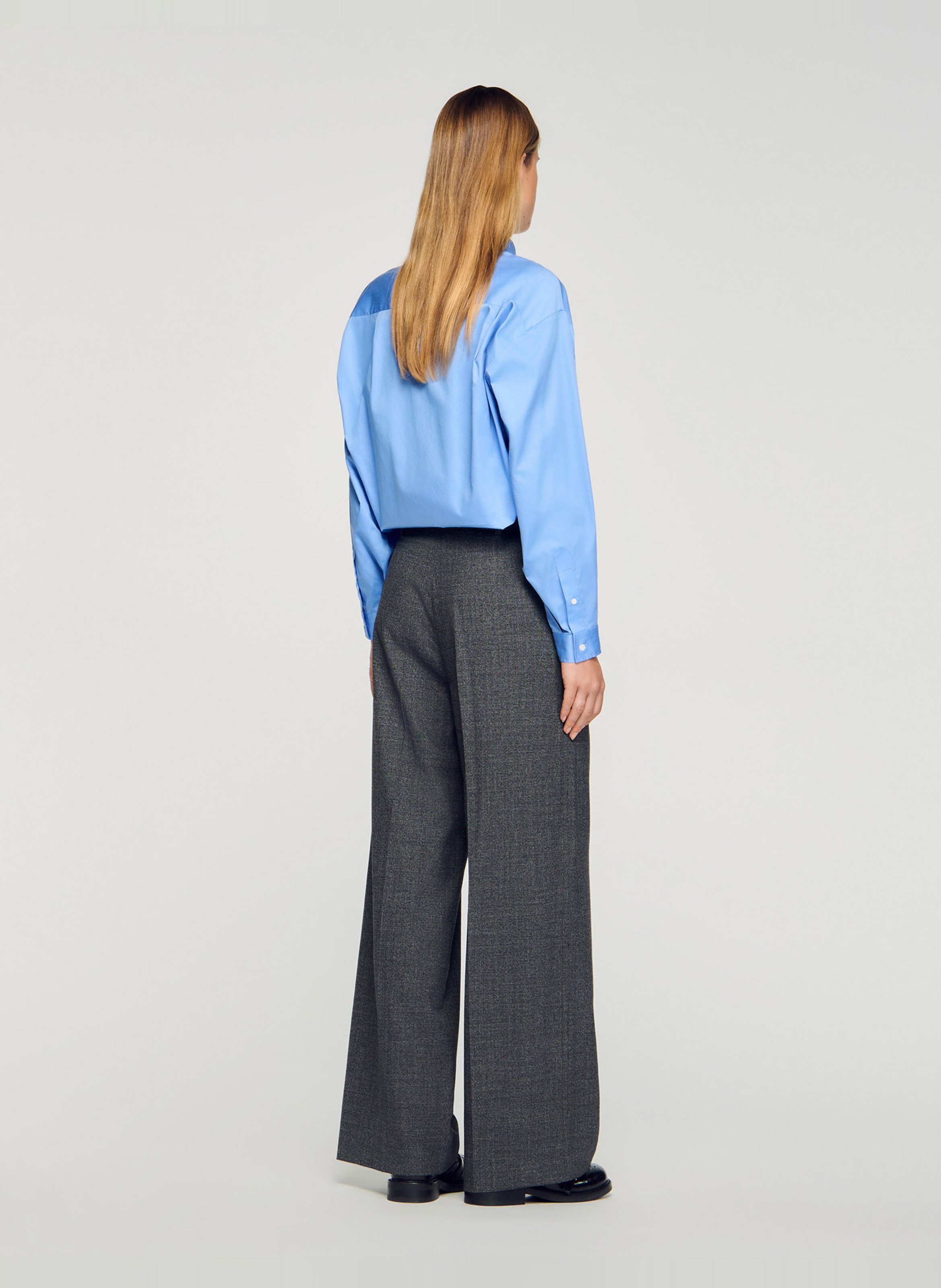 Pantalon large SANDRO Gris