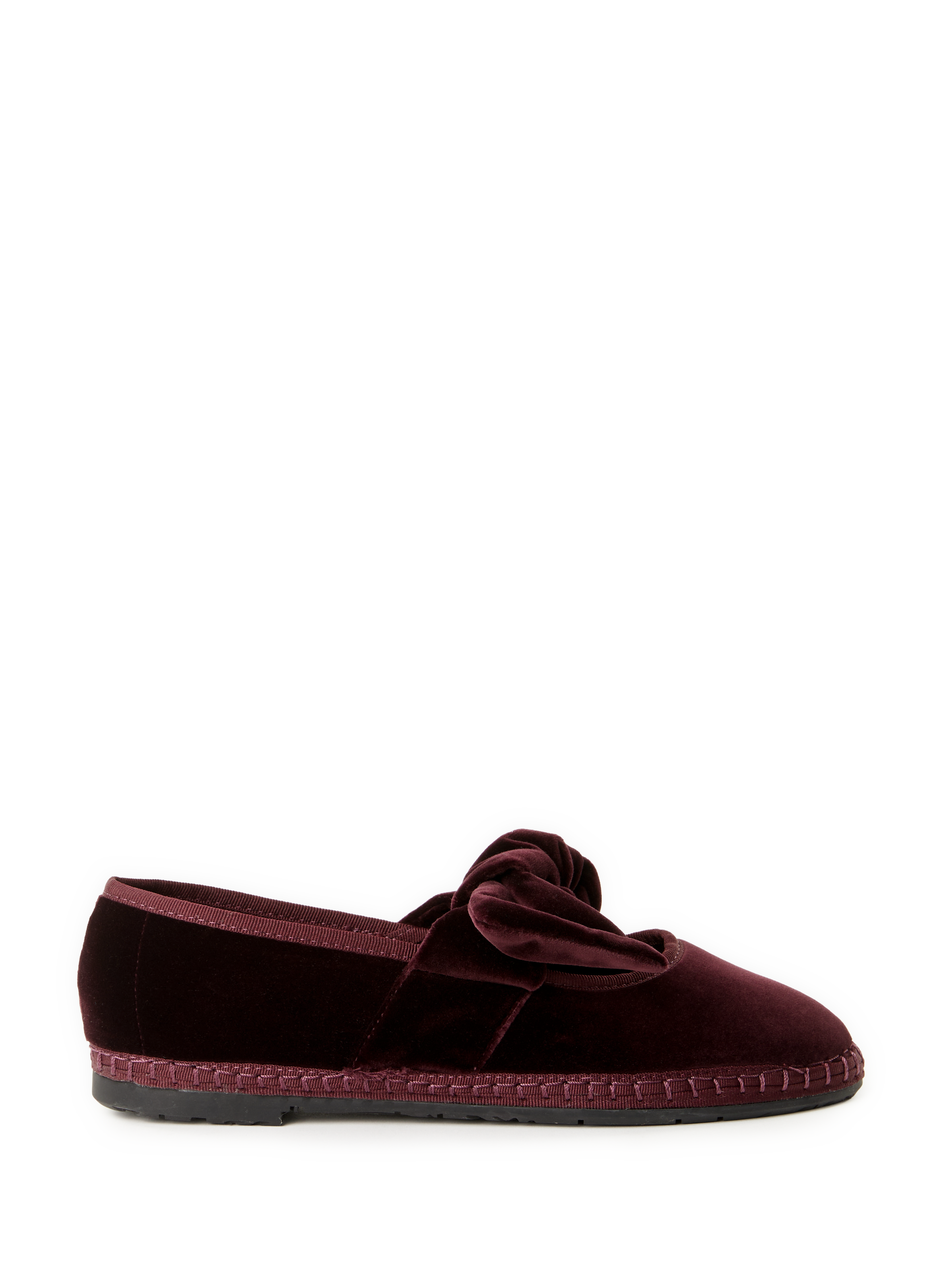 FLABELUS Velvet ballet flats in blended cotton Red