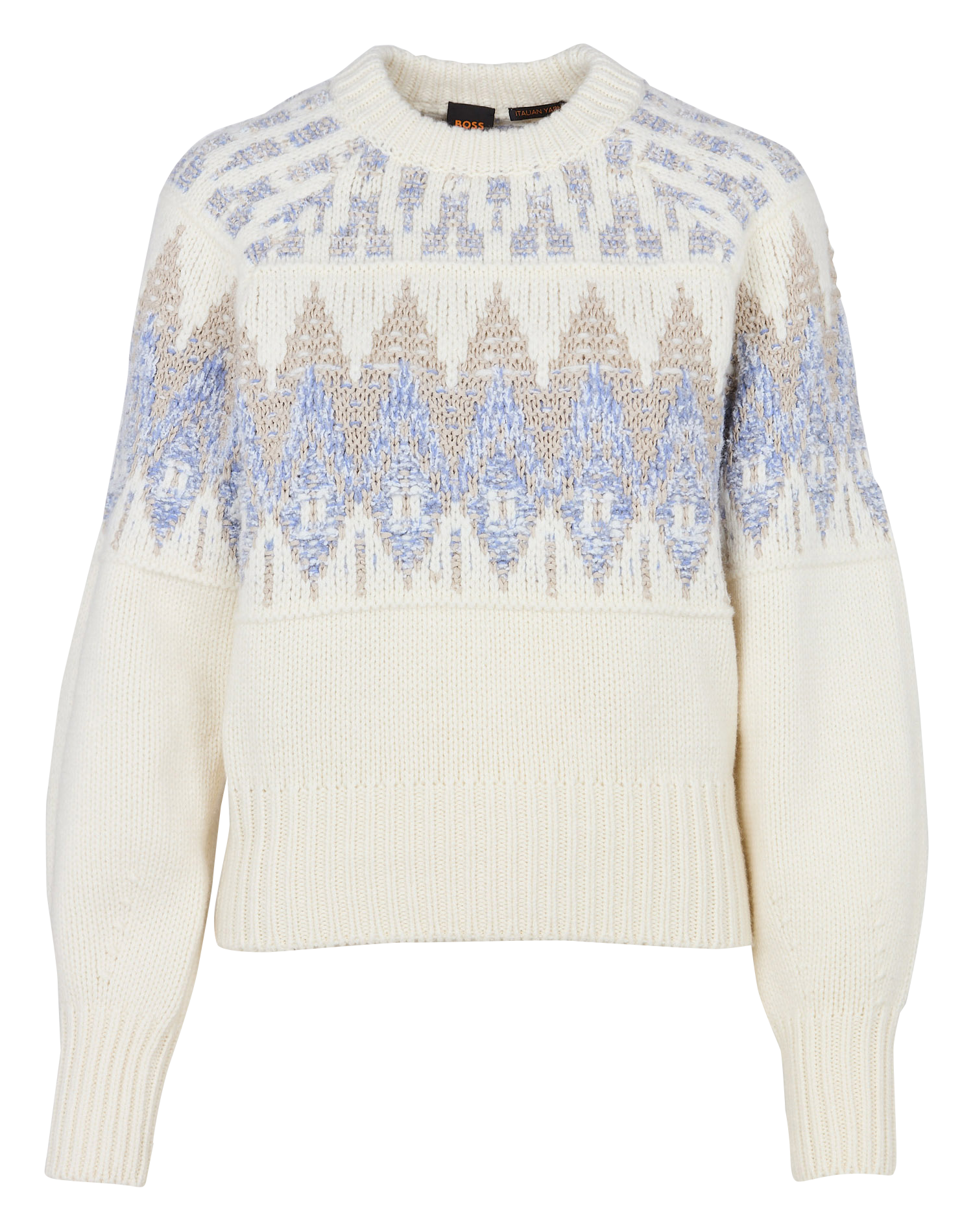 Pull droit col rond en jacquard imprimé BOSS Multicolore