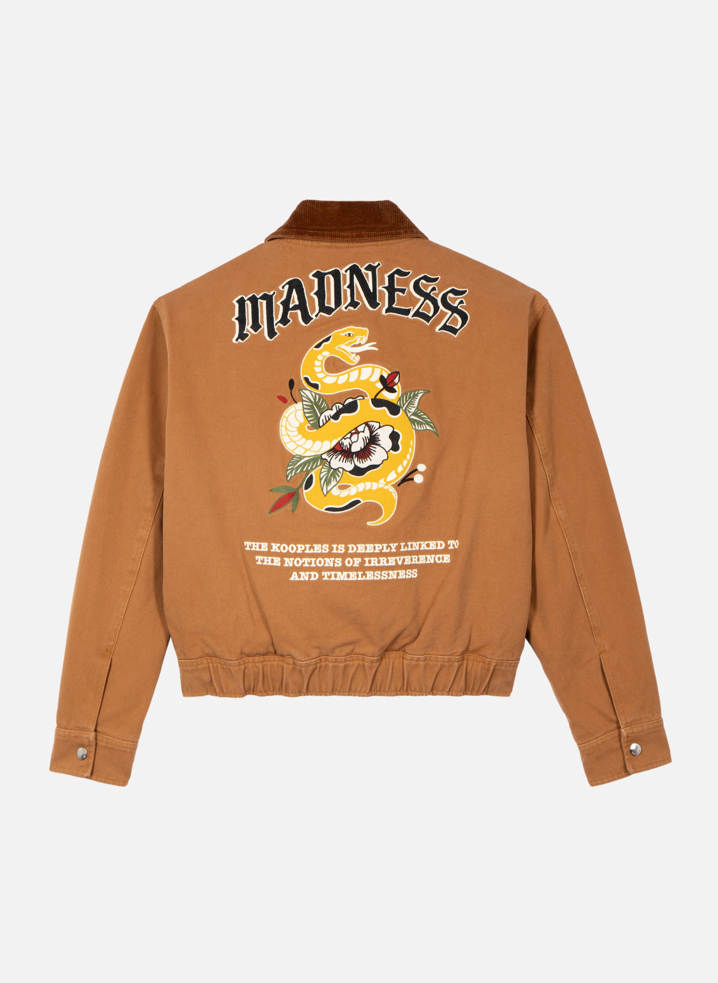 Blouson brodé dos en coton THE KOOPLES Marron