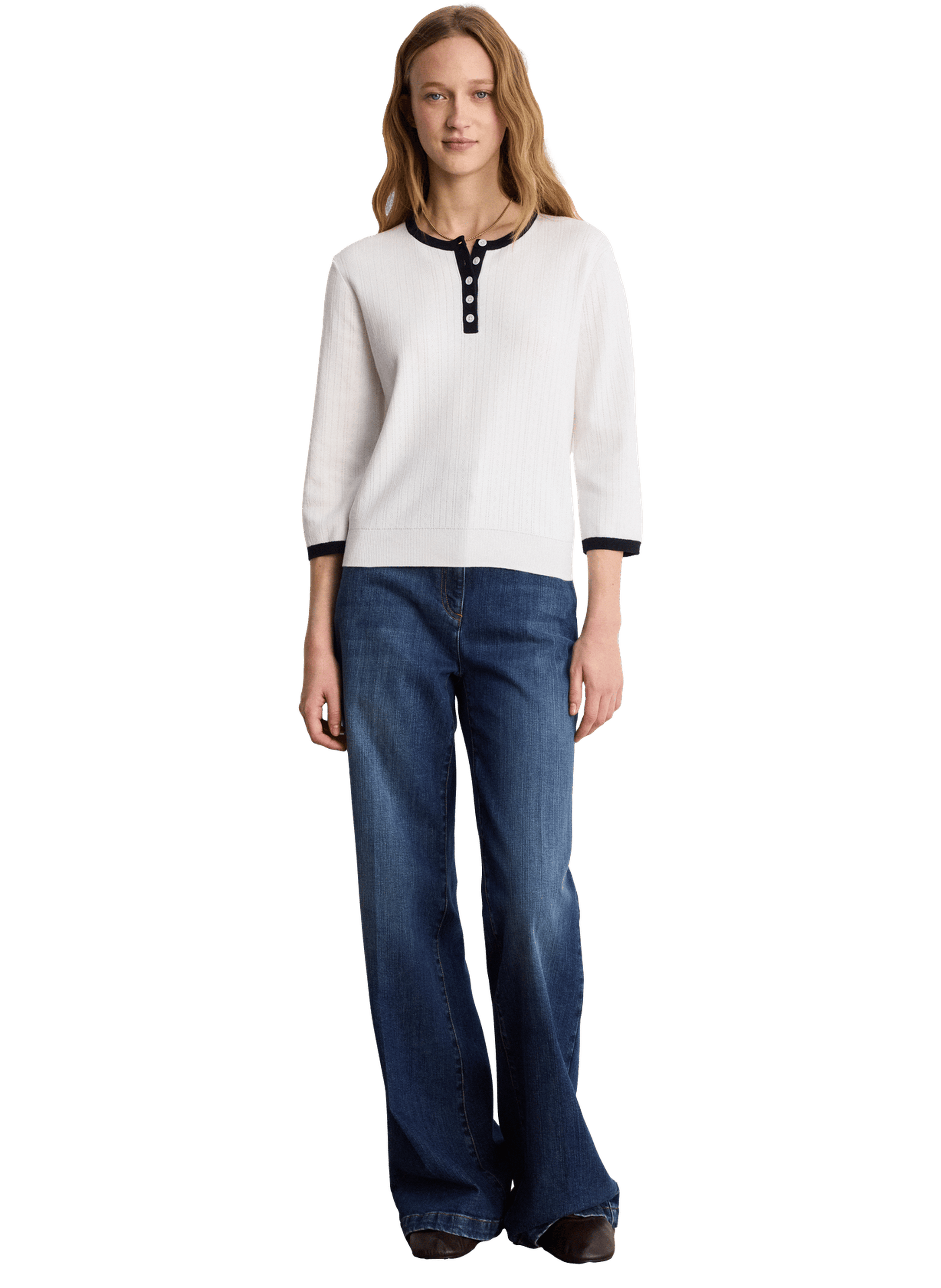 Pull à fleurs en coton - lavina PABLO Blanc