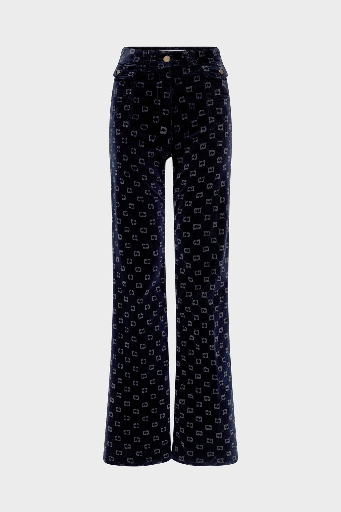Pantalon flare en velours à monogramme - anna GERARD DAREL Bleu