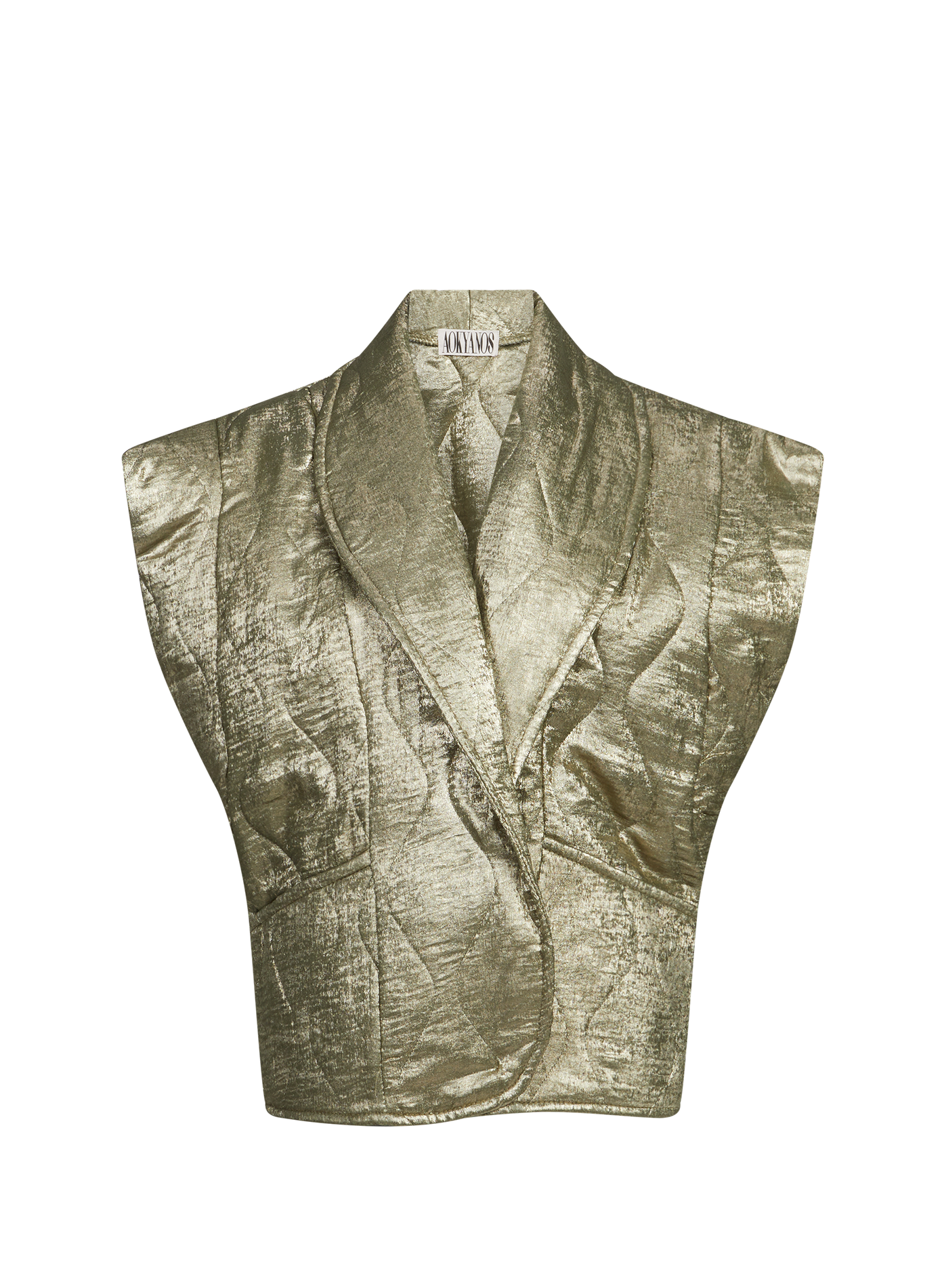 <p>Sleeveless shiny Brooklyn Iridescent Jacket</p> AOKYANOS Green