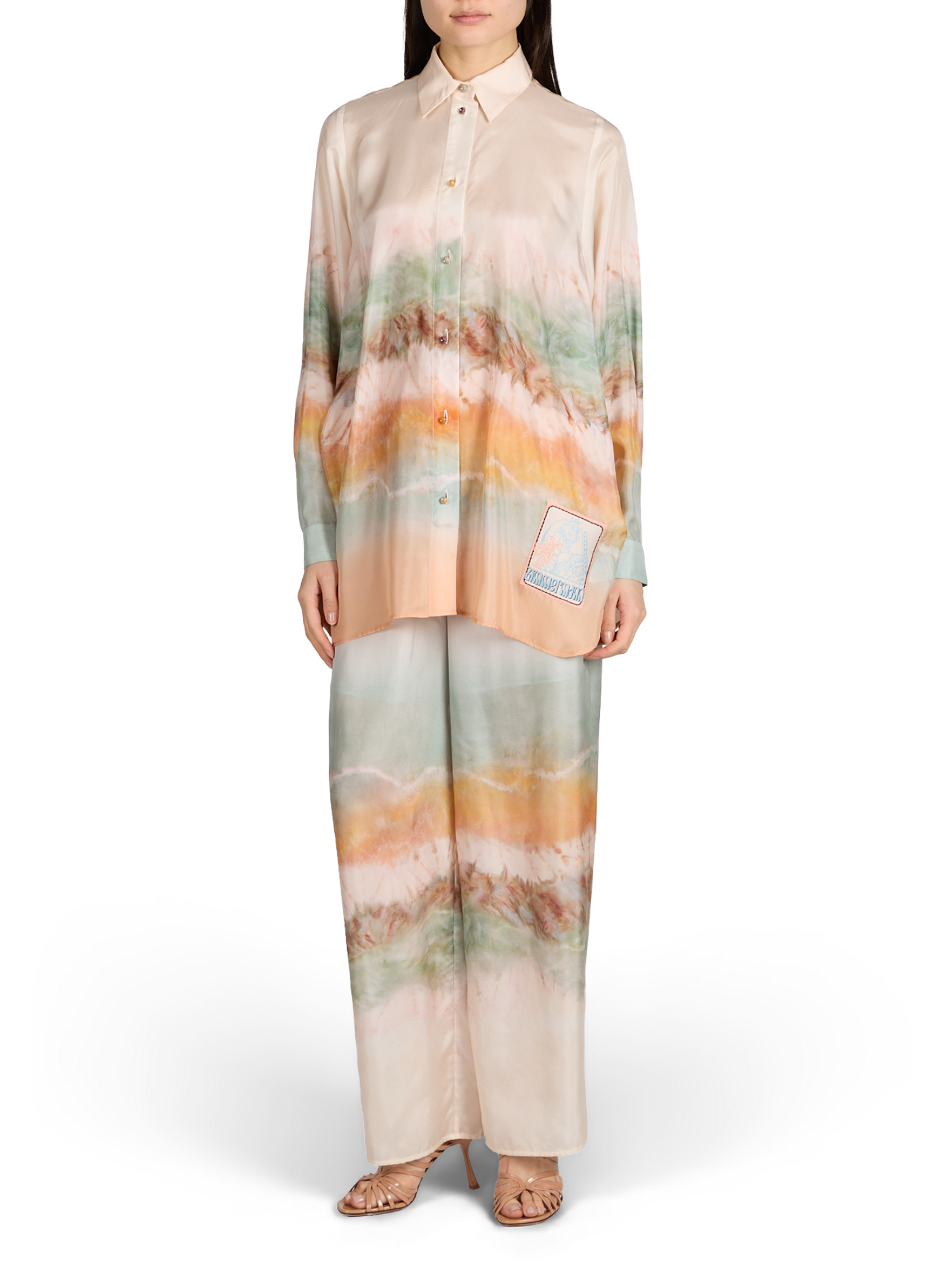 Pantalon ample en soie ZIMMERMANN Multicolore